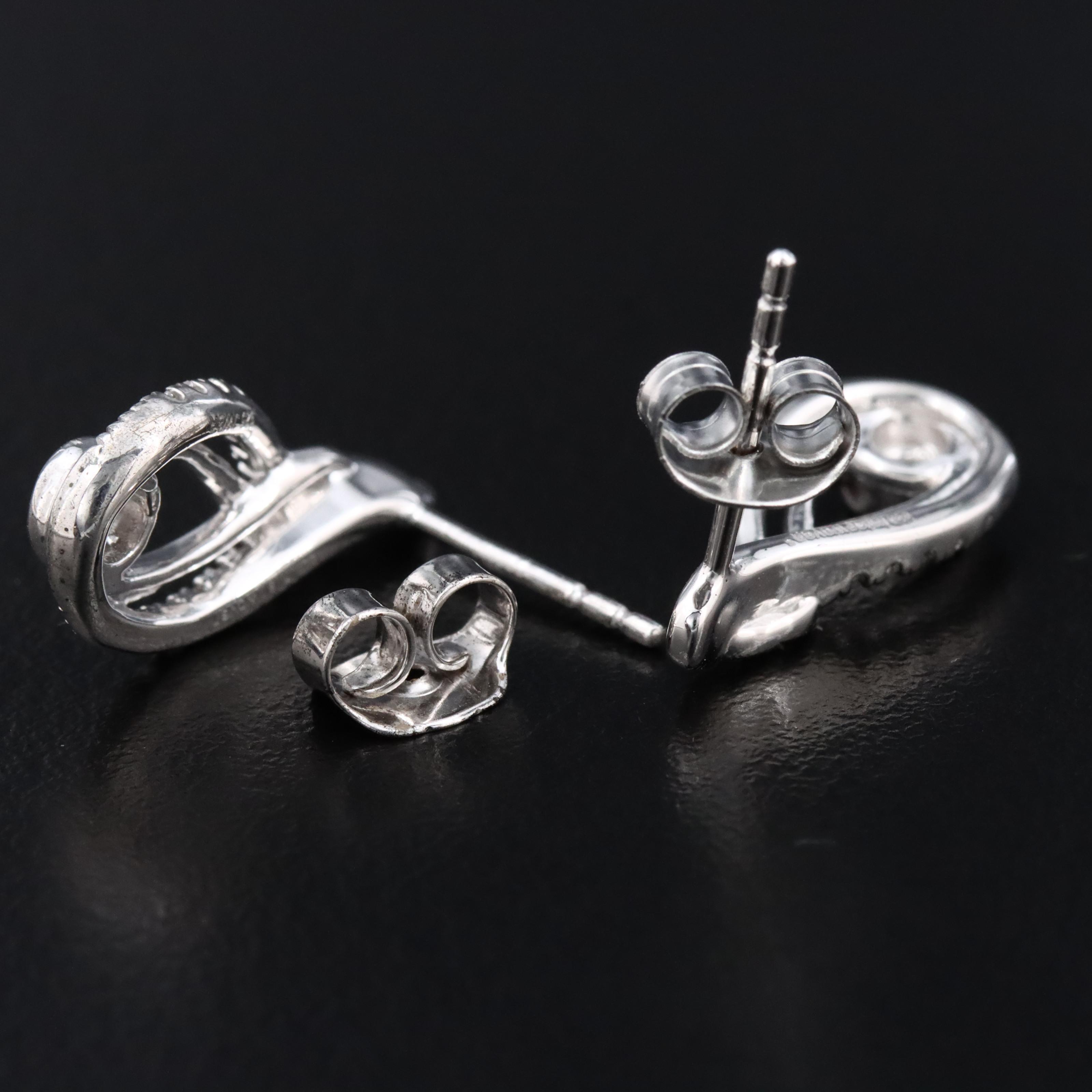 Sterling Diamond Drop Earrings