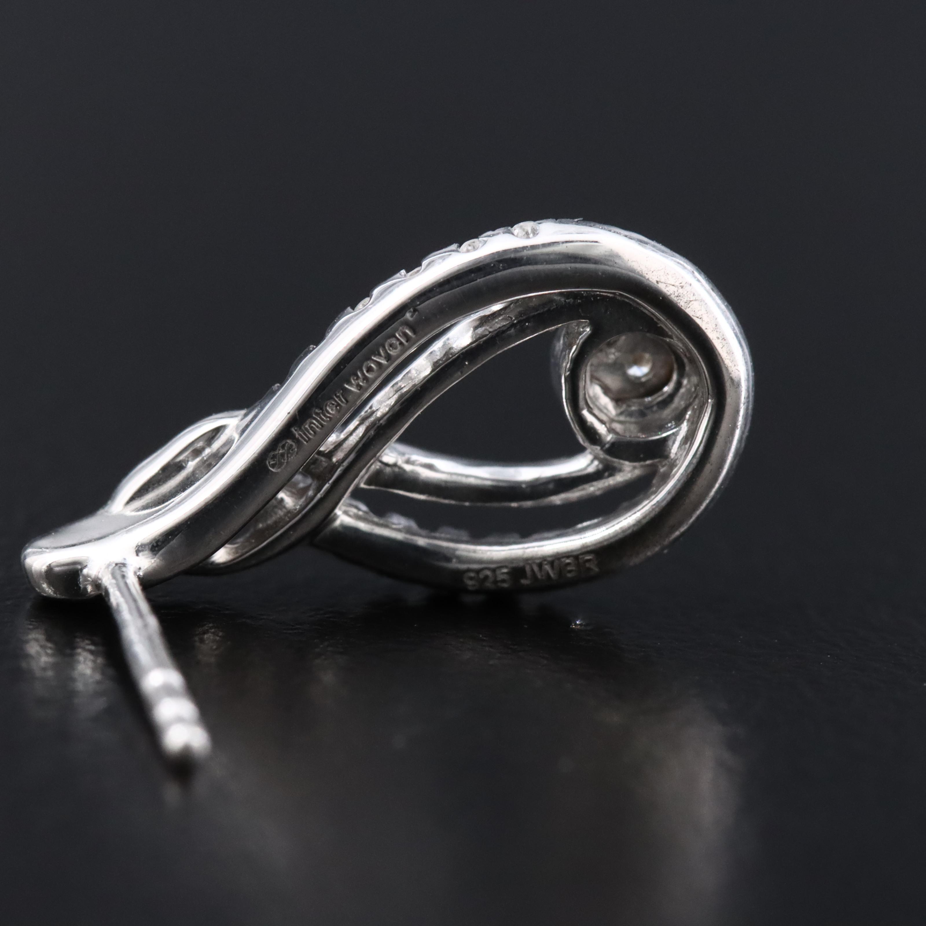 Sterling Diamond Drop Earrings