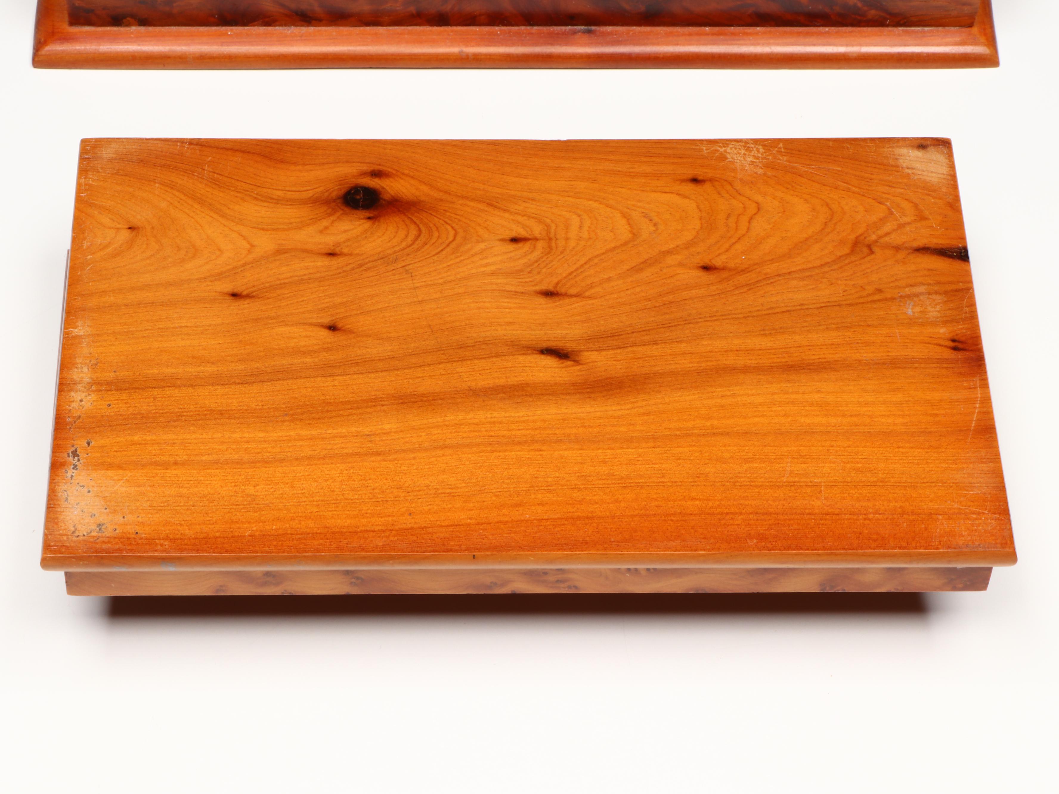 English Sterling Silver Letter Opener & Magnifyer Set, Burlwood Boxes and More