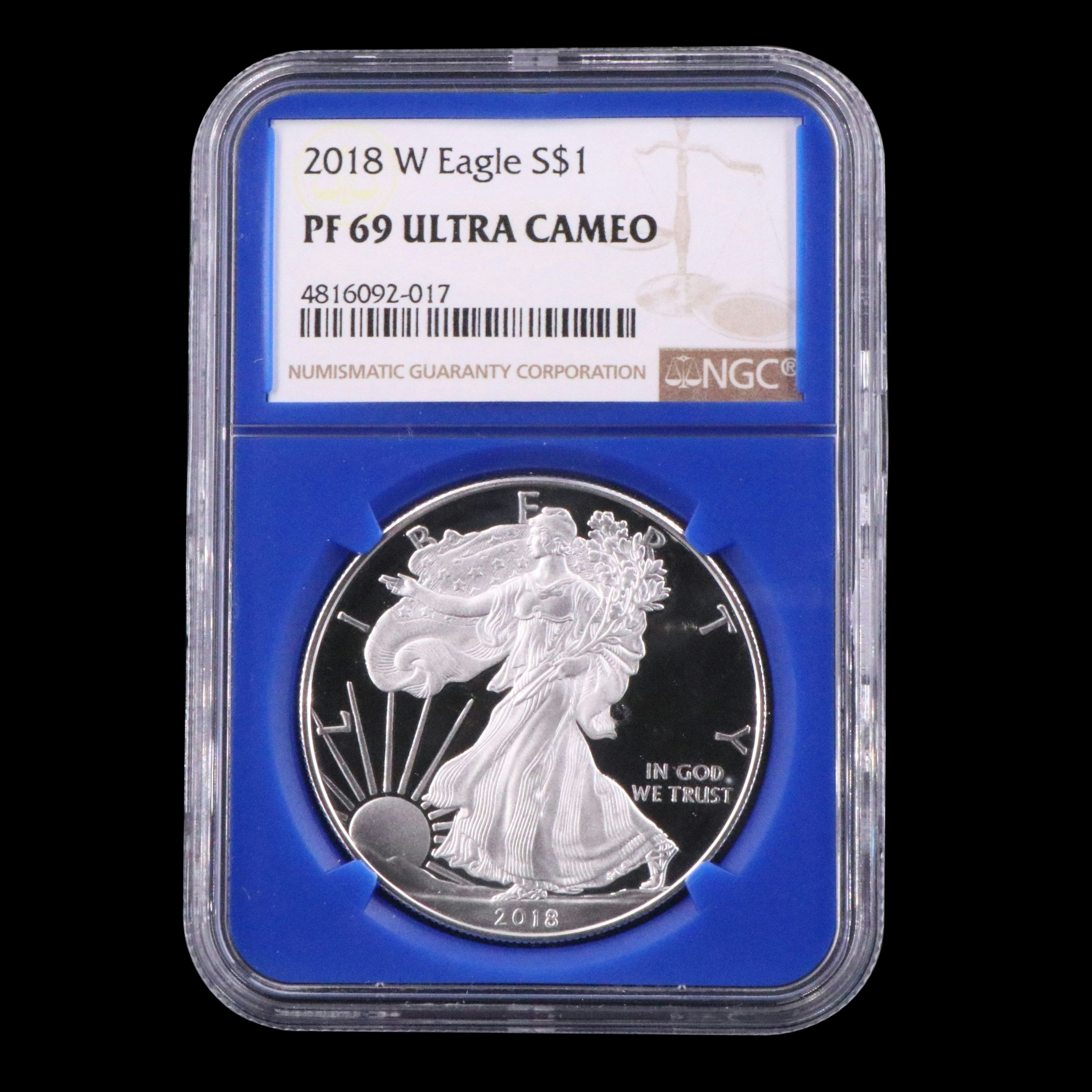 NGC Graded PF69 Ultra Cameo 2018-W American Silver Eagle Proof Coin