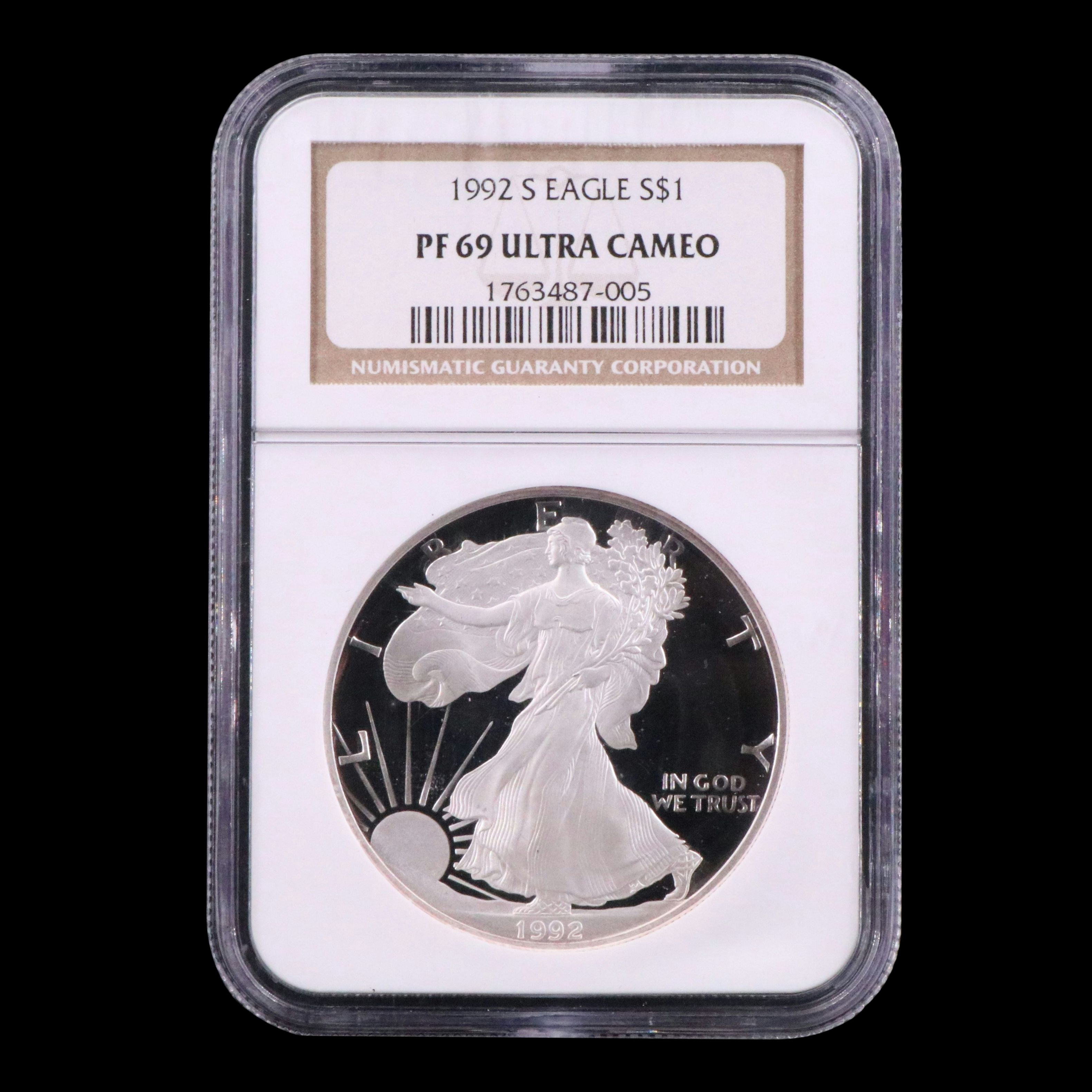 NGC Graded PF69 Ultra Cameo 1992-S American Silver Eagle Proof Coin