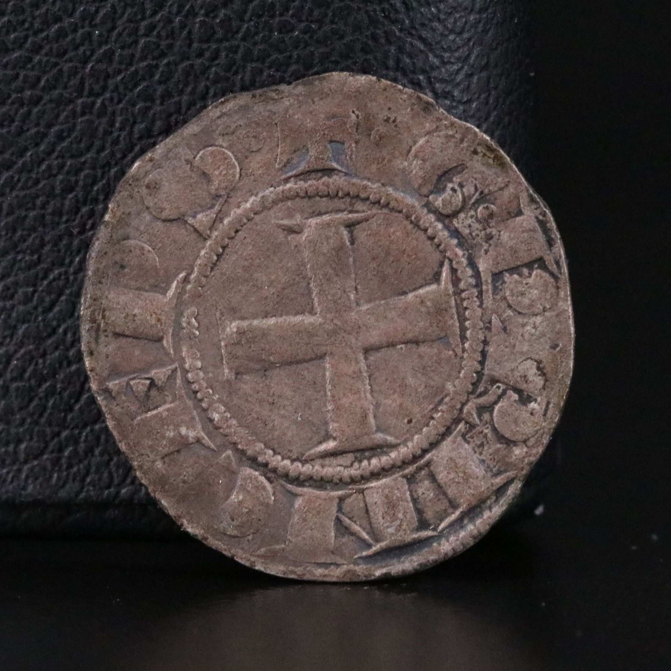 Crusader States, Achaia Æ Denier Coin of William II, ca. 1250