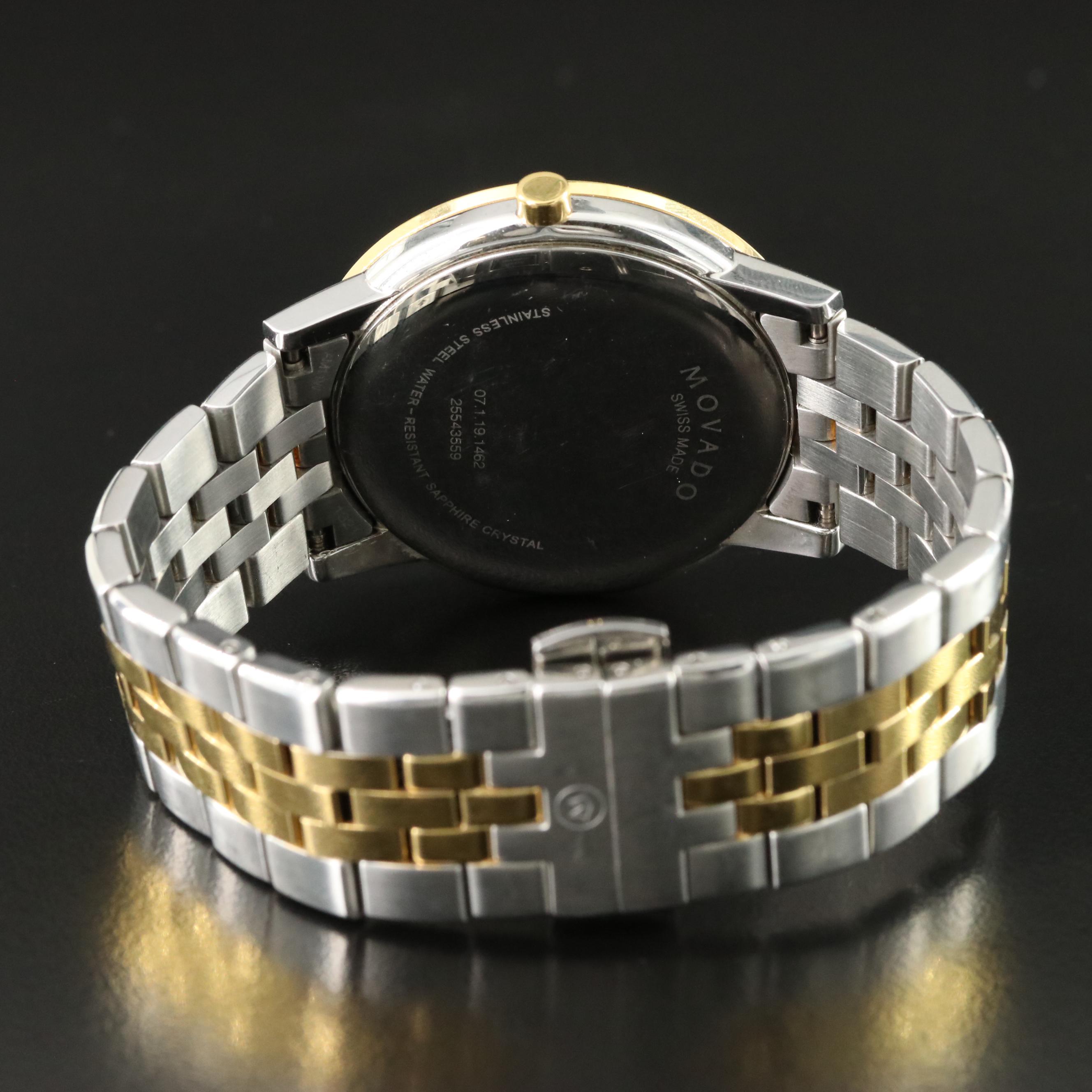 Movado Museum Classic Diamond Dial TwoTone Watch