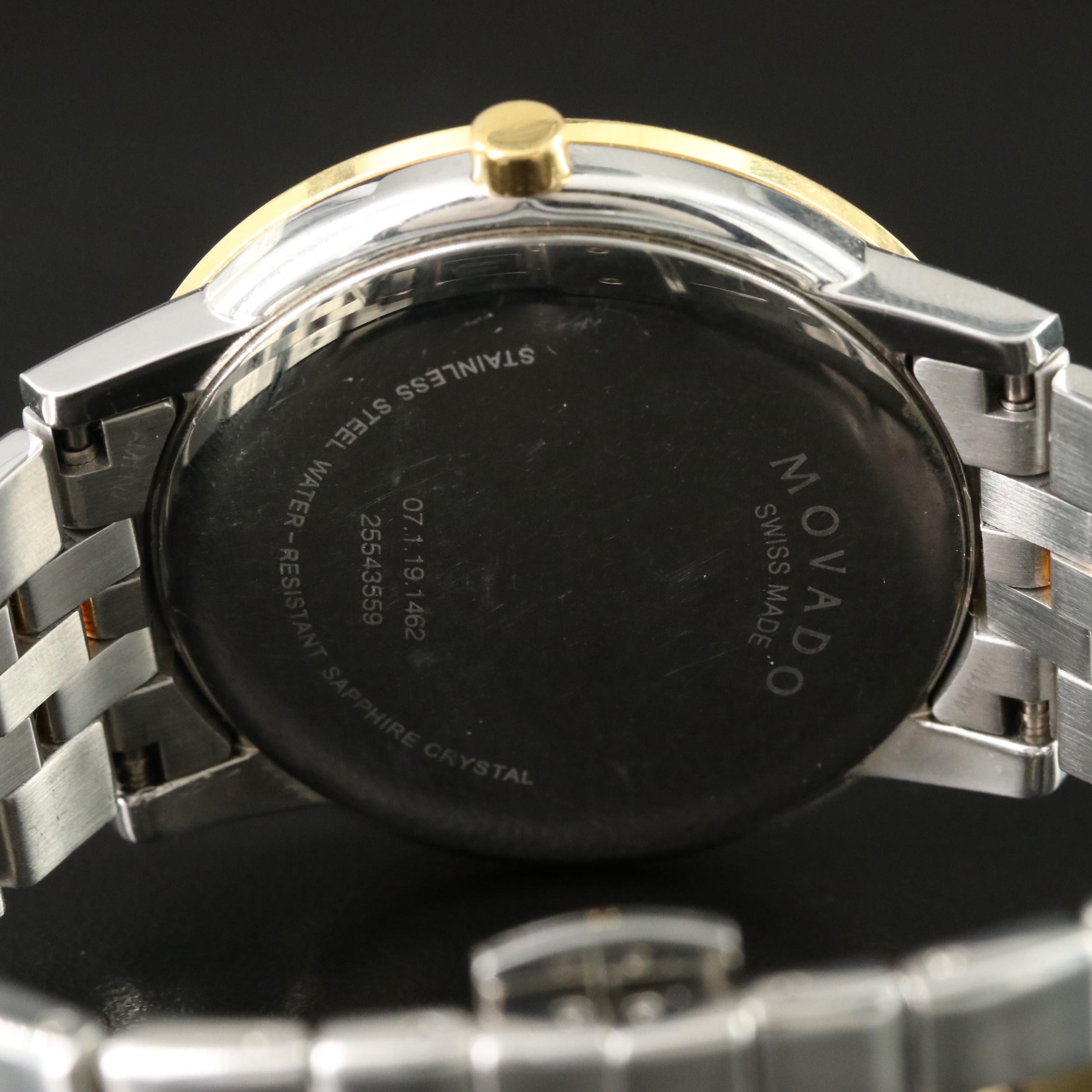 Movado Museum Classic Diamond Dial TwoTone Watch