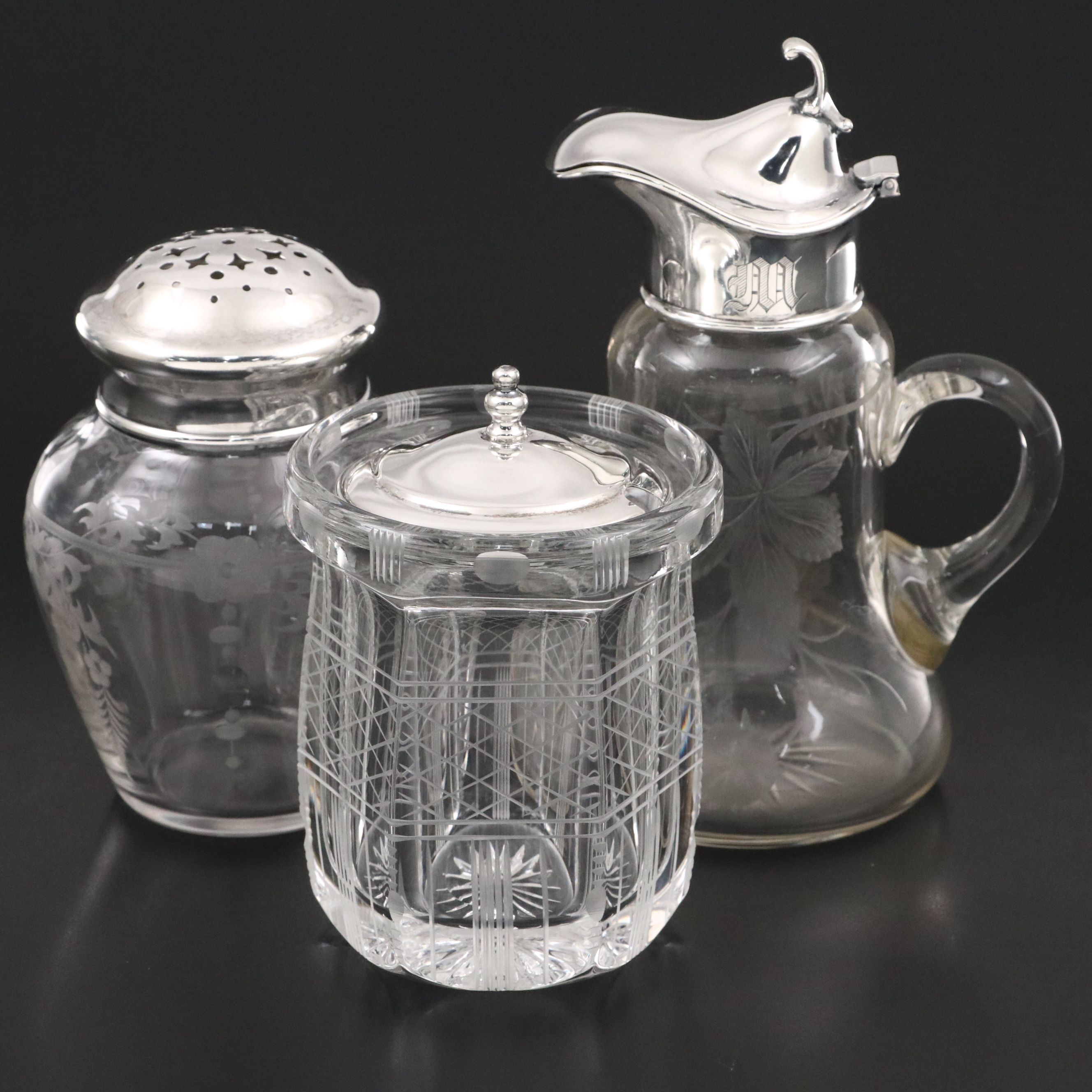 American Sterling Silver and Glass Table Accessories