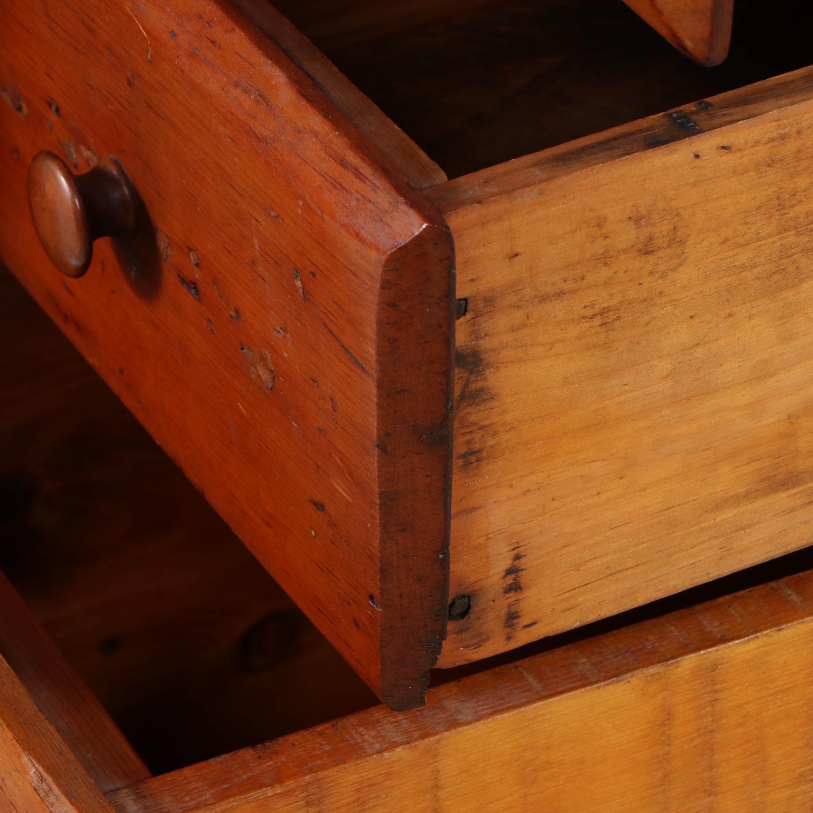 Handmade New Hampshire Pine Dry Sink, circa 1850, with Pair of Banquet Lamps