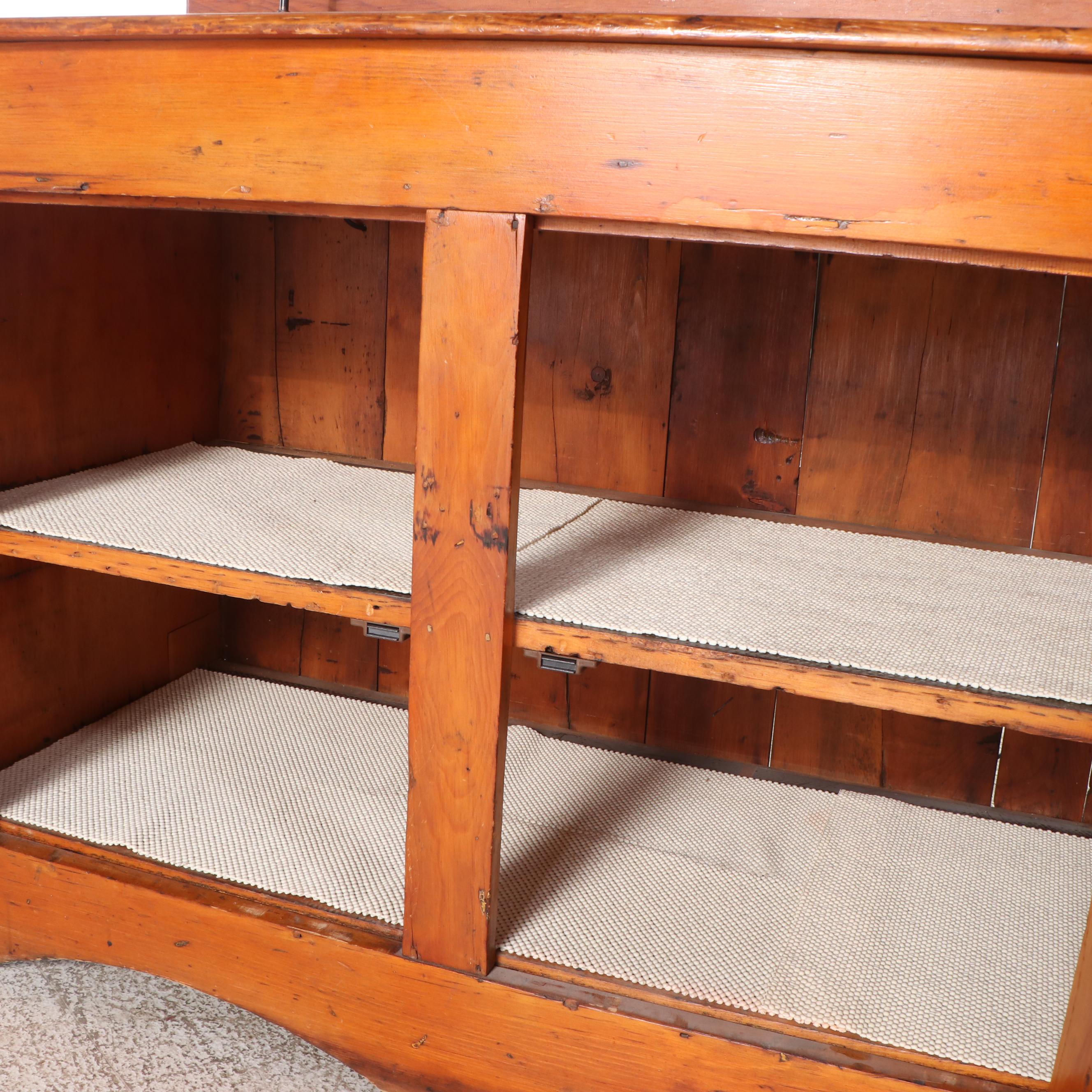 Handmade New Hampshire Pine Dry Sink, circa 1850, with Pair of Banquet Lamps