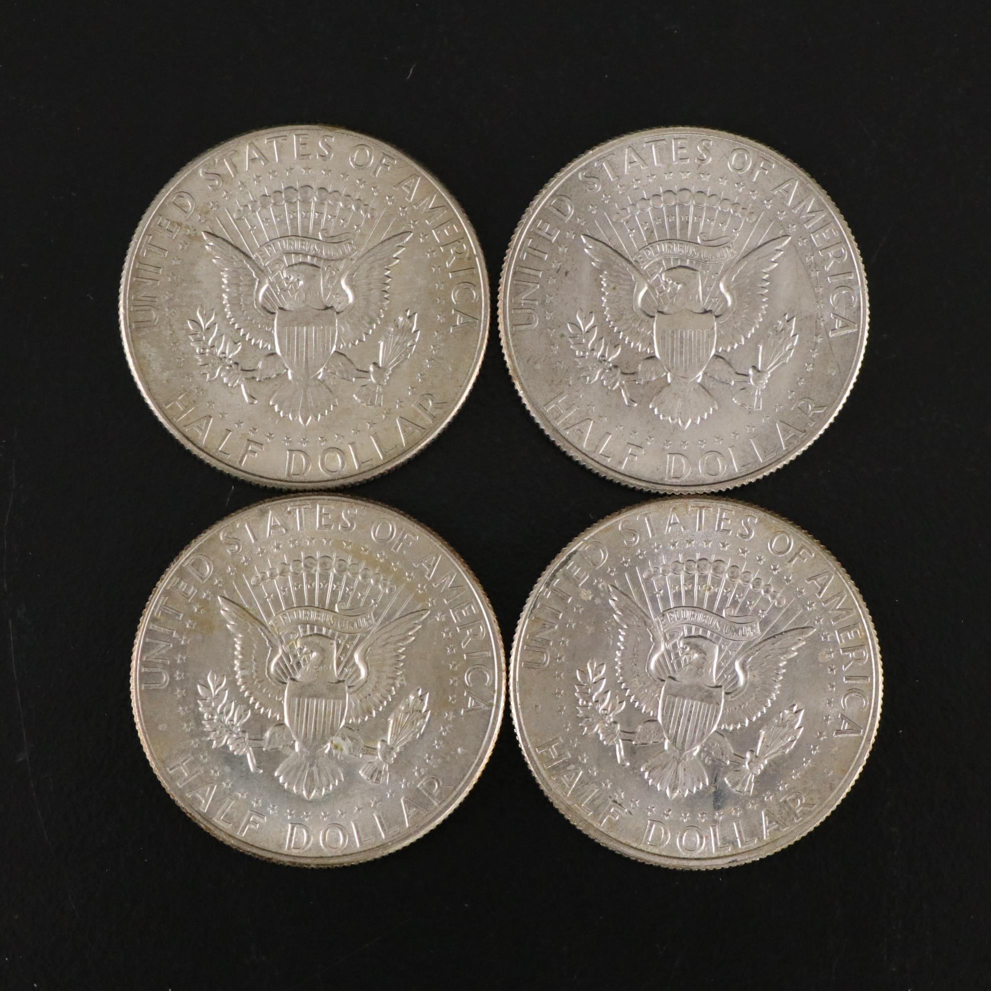 Twenty-One Kennedy 40% Silver Half Dollars, 1966-1968