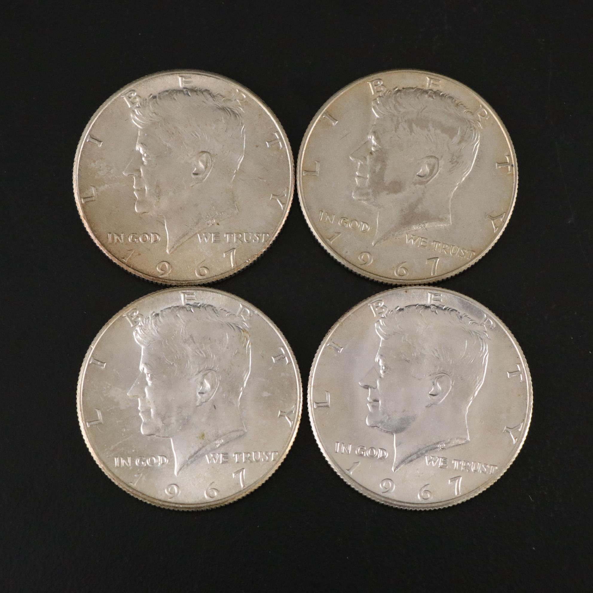 Twenty-One Kennedy 40% Silver Half Dollars, 1966-1968