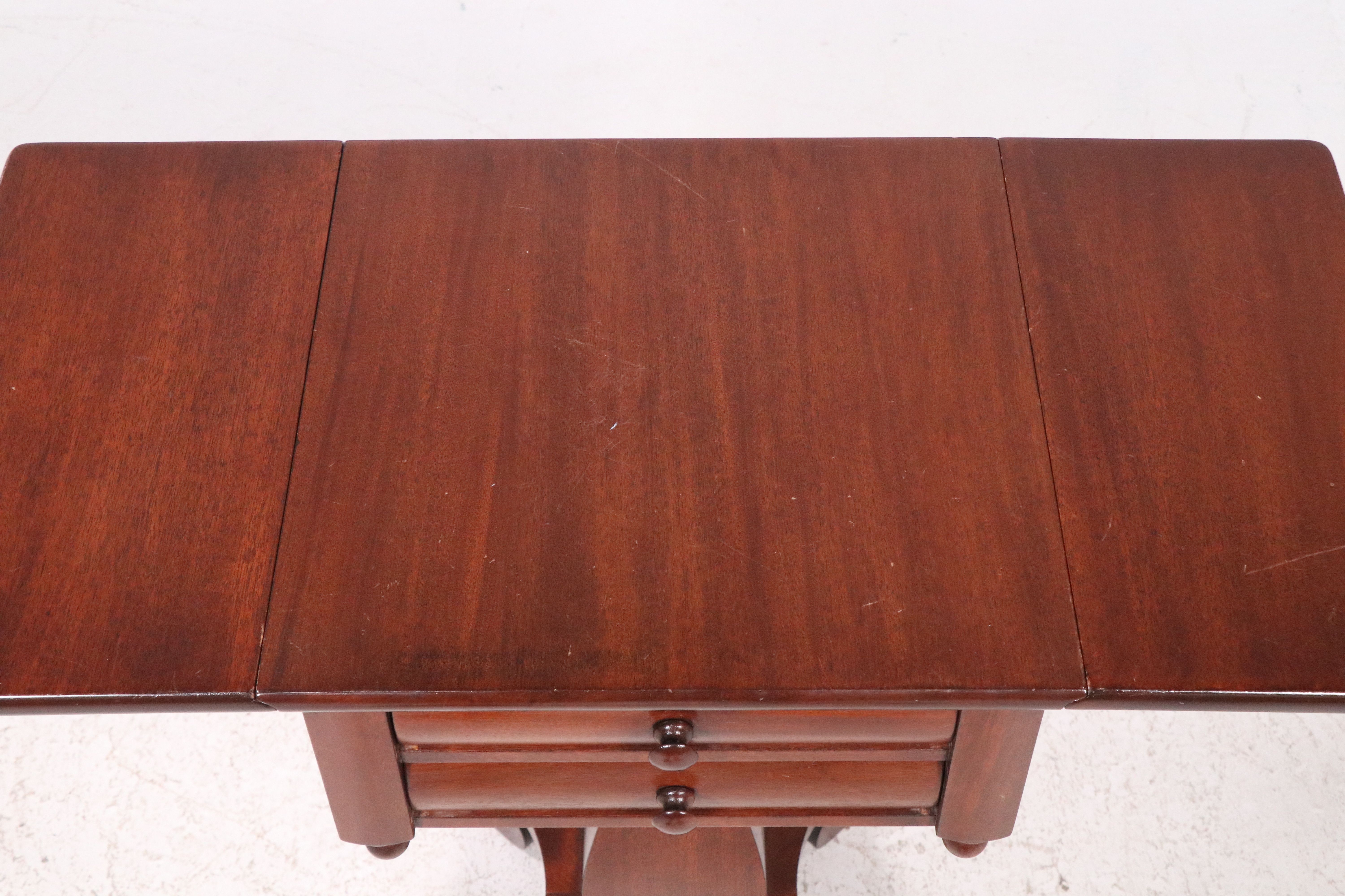 Empire Style Drop Leaf Mahogany Side Table