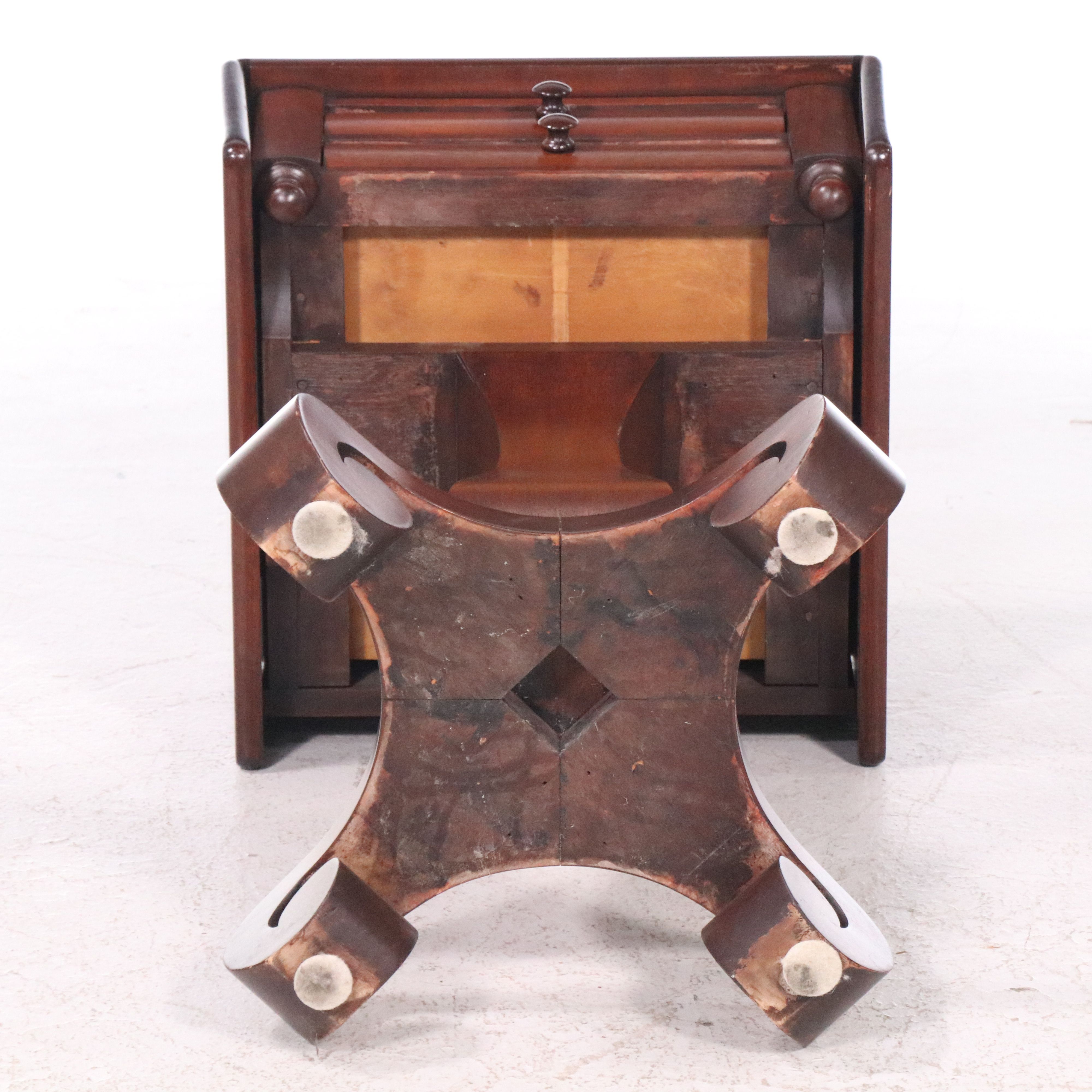 Empire Style Drop Leaf Mahogany Side Table