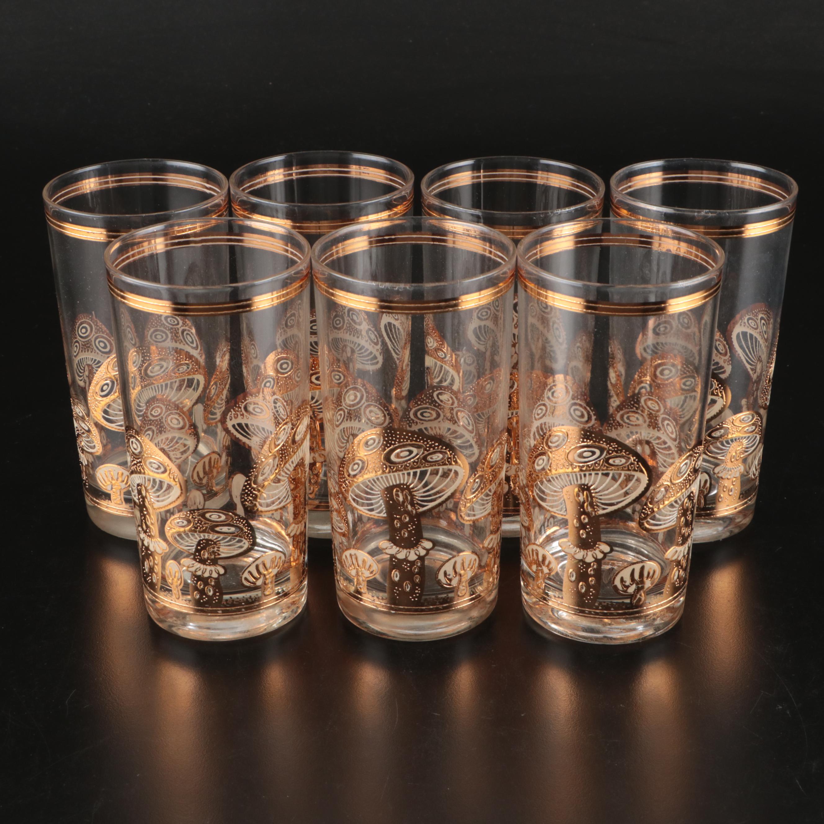 Culver "Mushrooms" Gilt Glass Tumblers