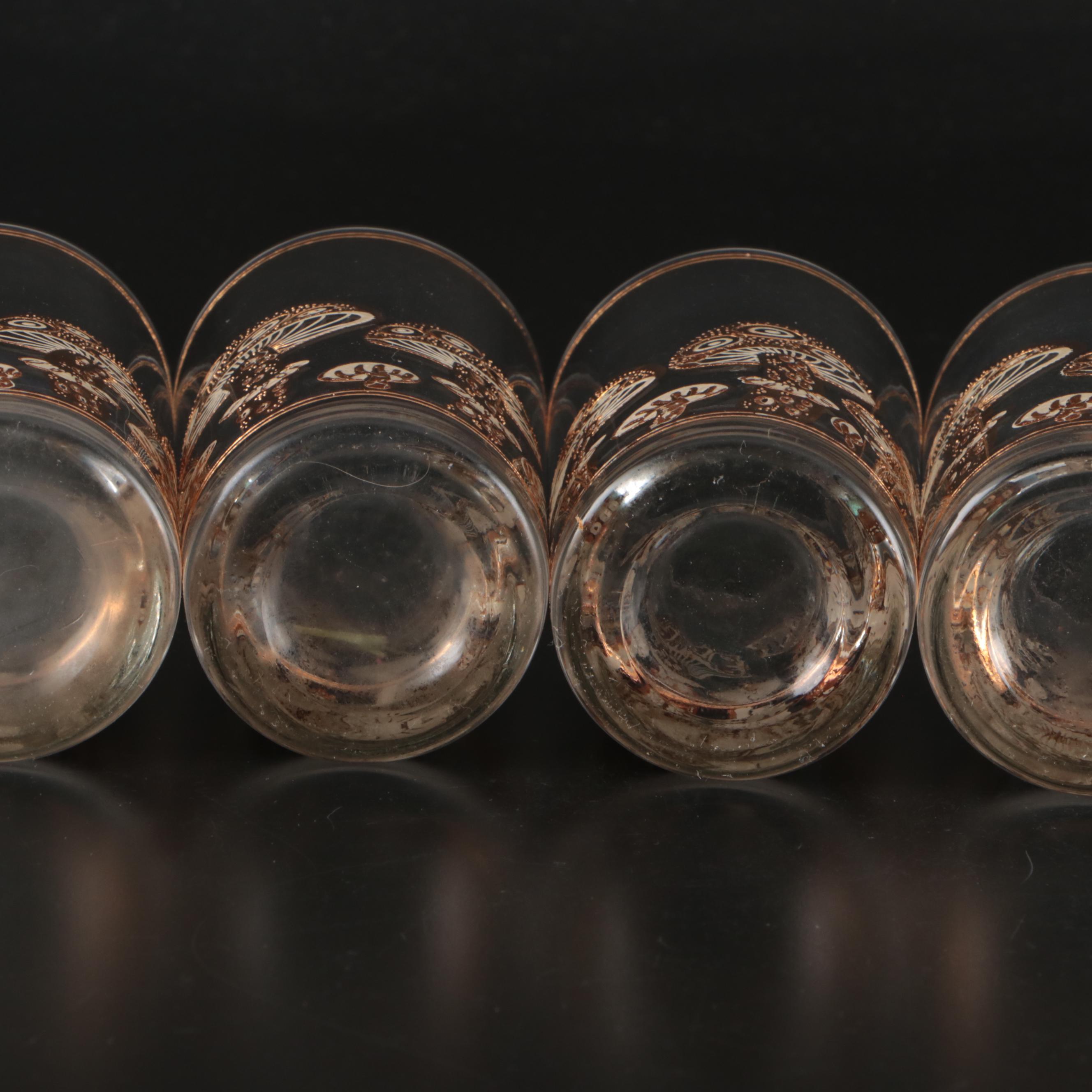 Culver "Mushrooms" Gilt Glass Tumblers