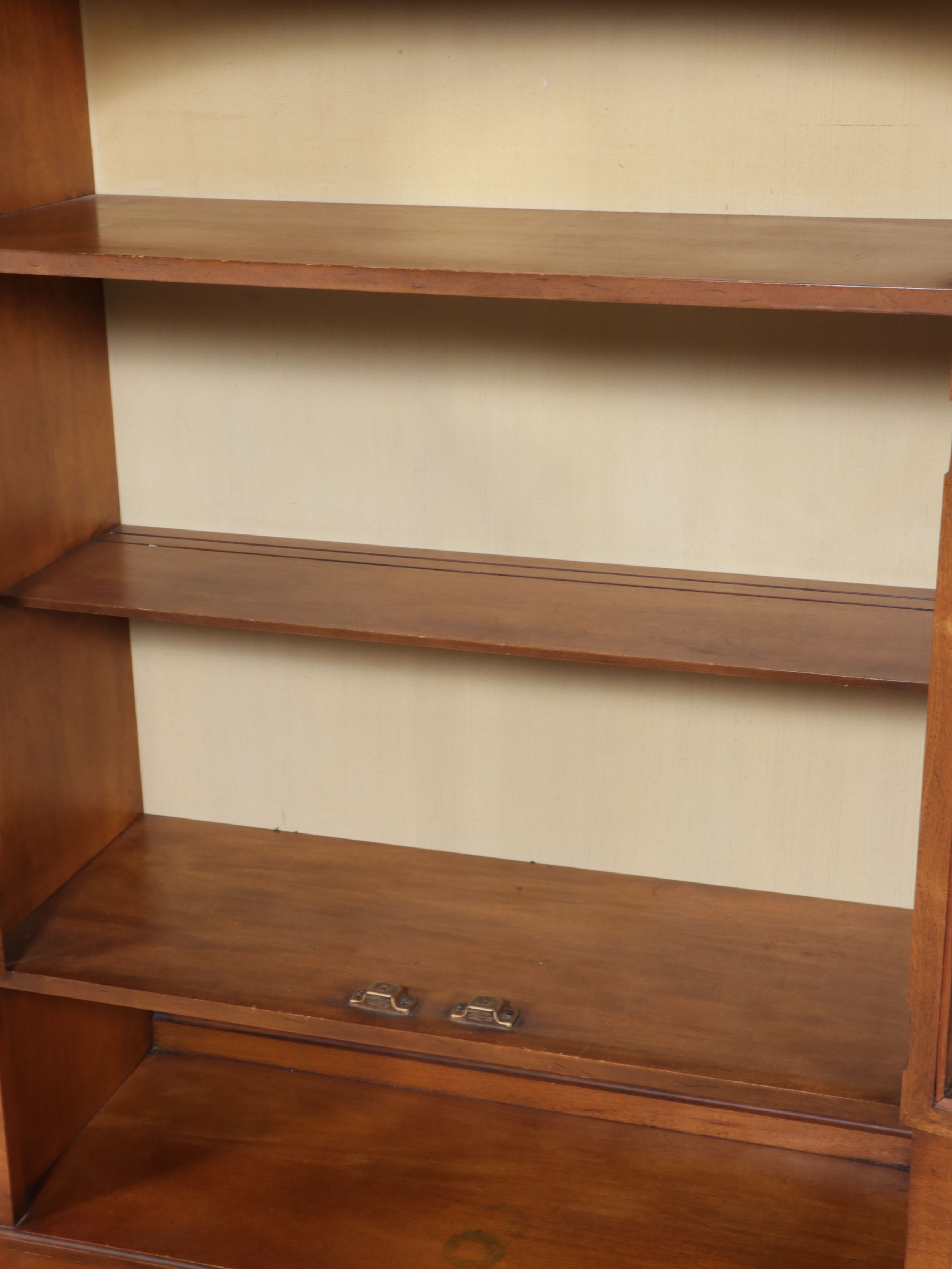 Pair of White Furniture Regency Style Walnut China Cabinets, Mid-20th Century