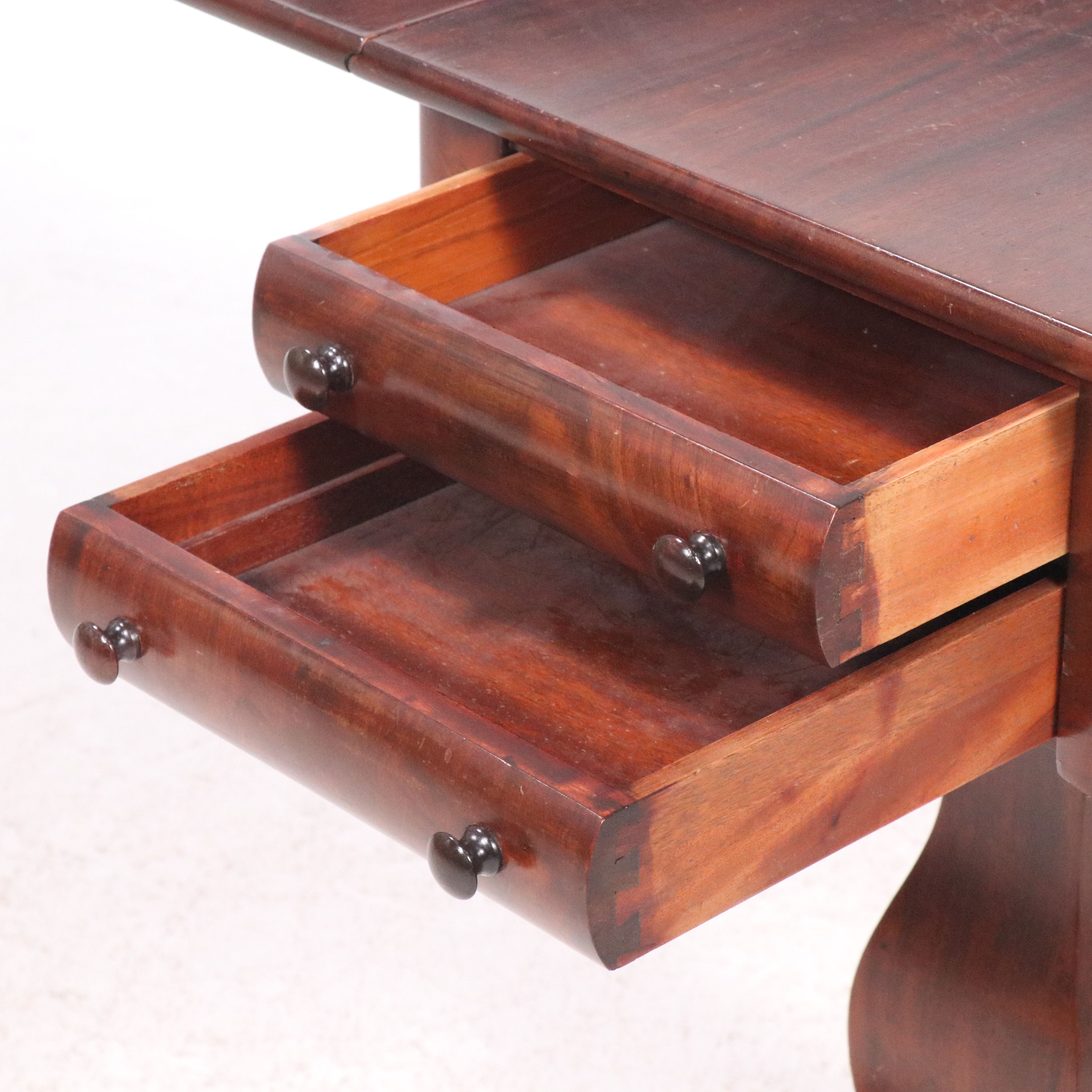 Empire Style Drop Leaf Mahogany Side Table