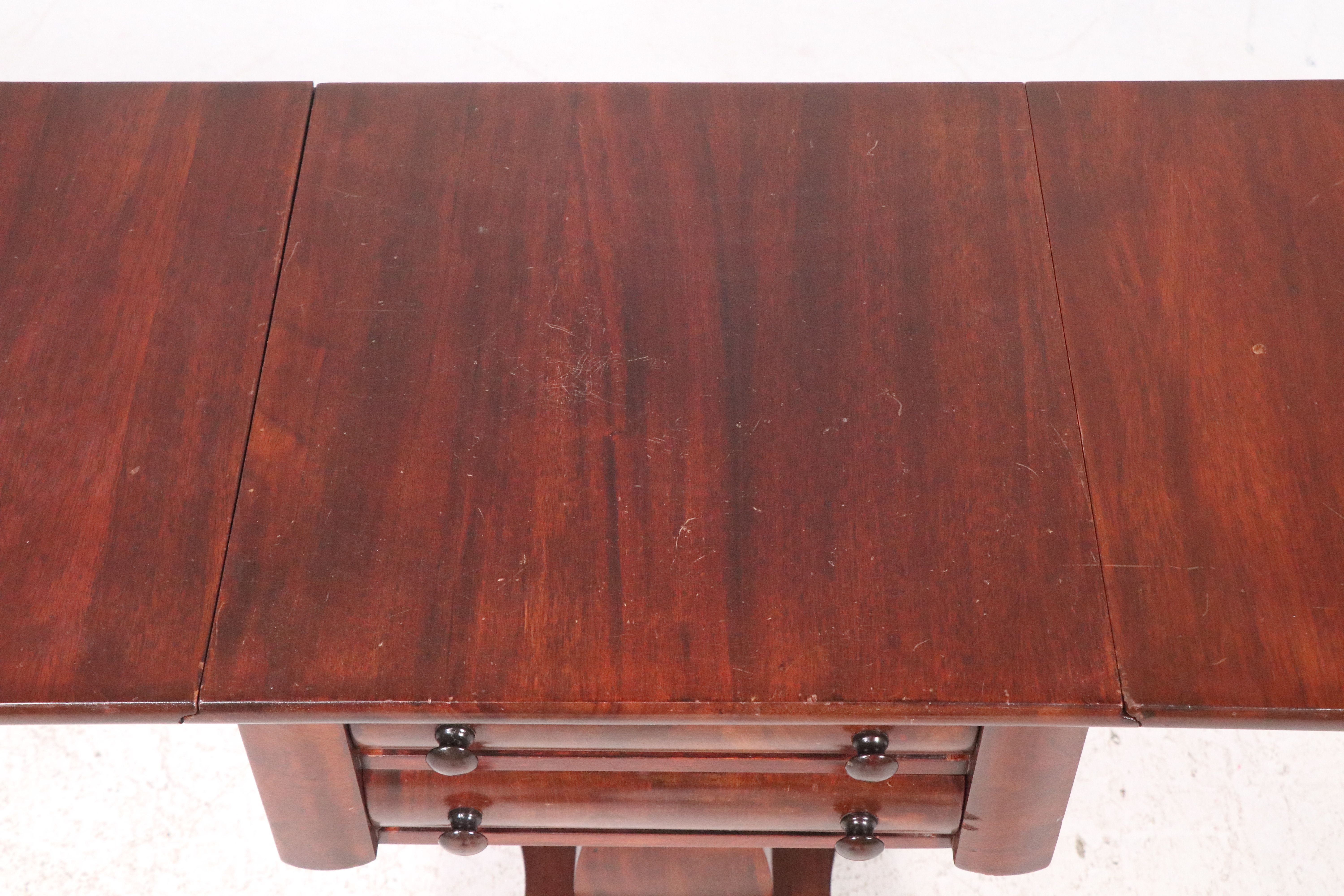 Empire Style Drop Leaf Mahogany Side Table
