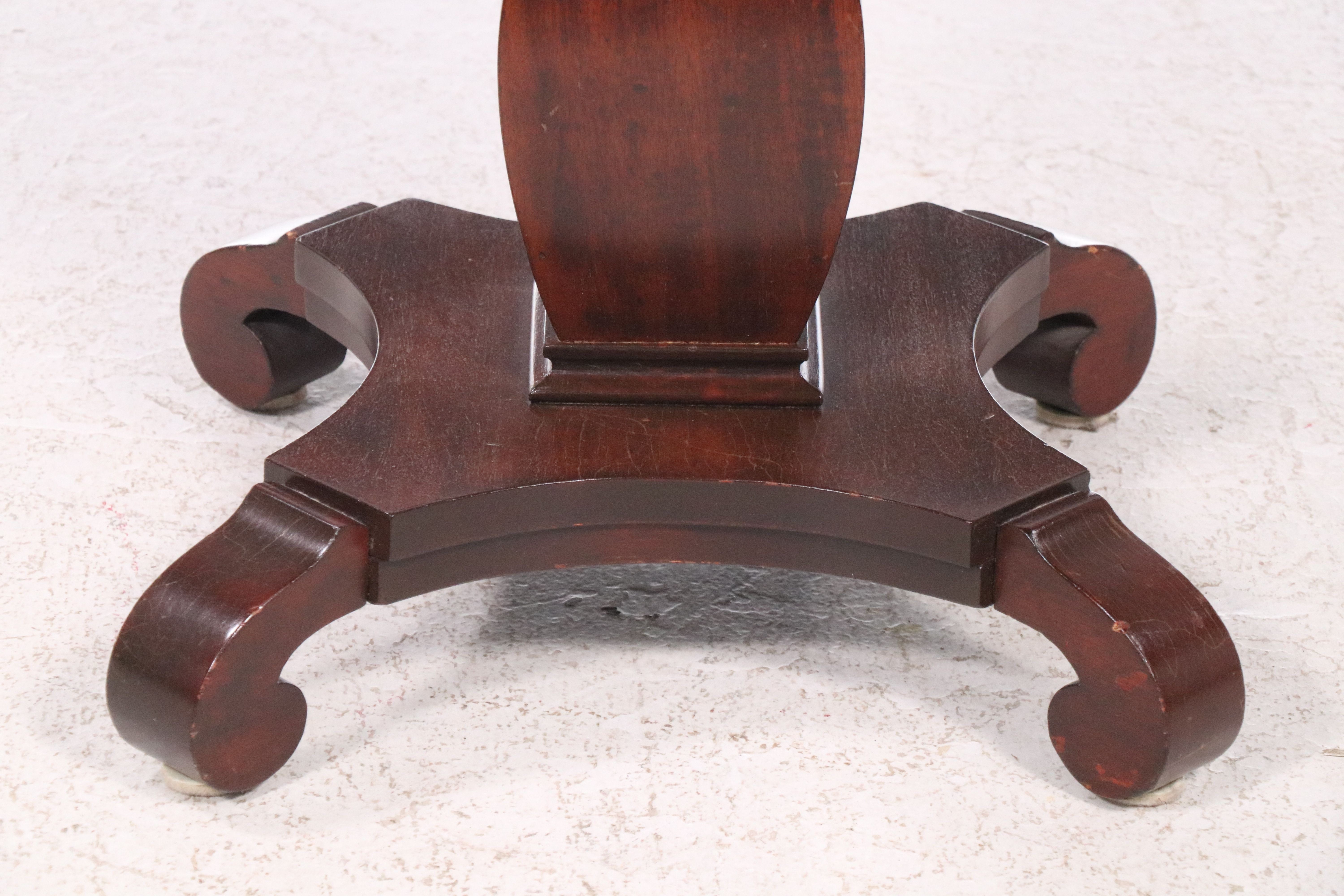 Empire Style Drop Leaf Mahogany Side Table