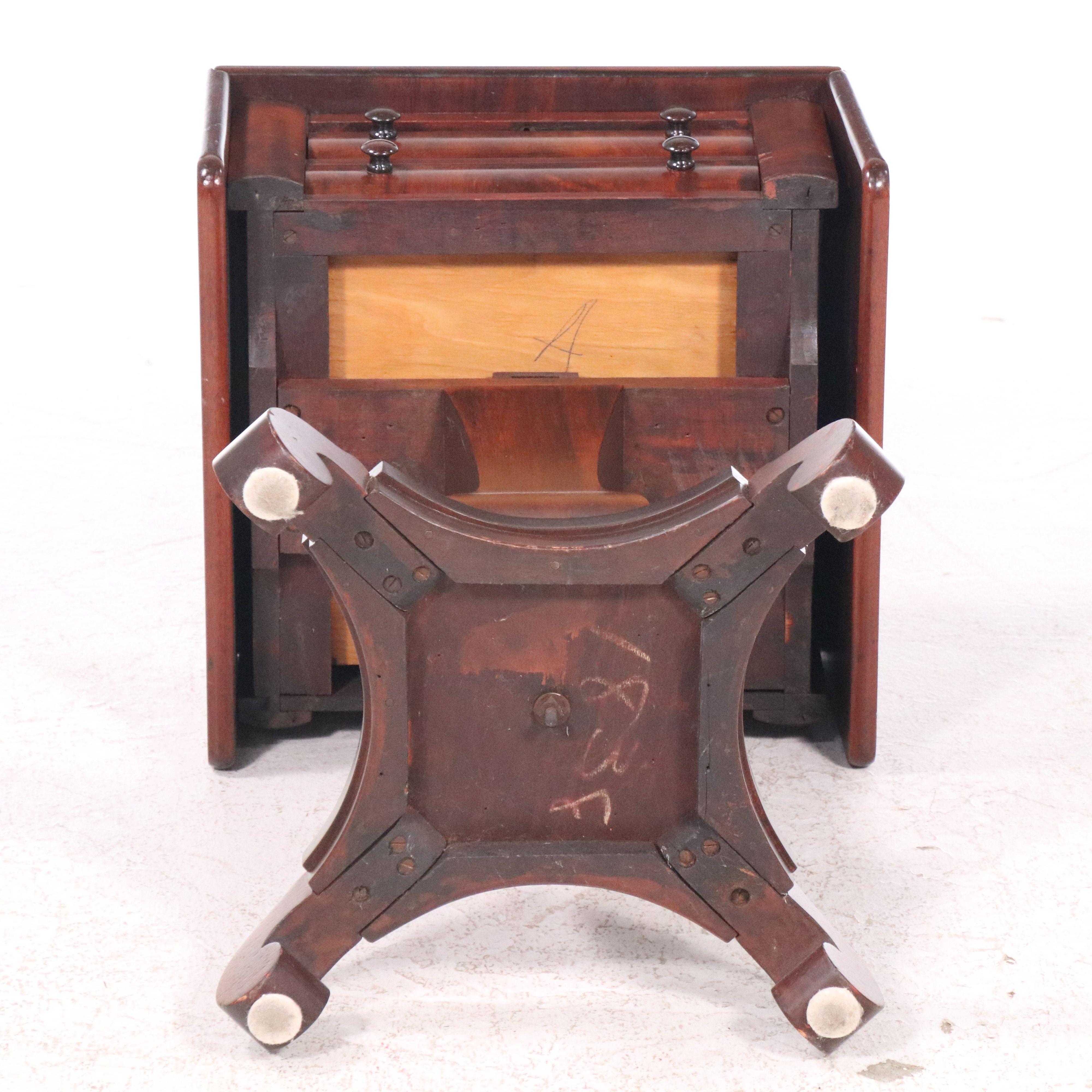 Empire Style Drop Leaf Mahogany Side Table