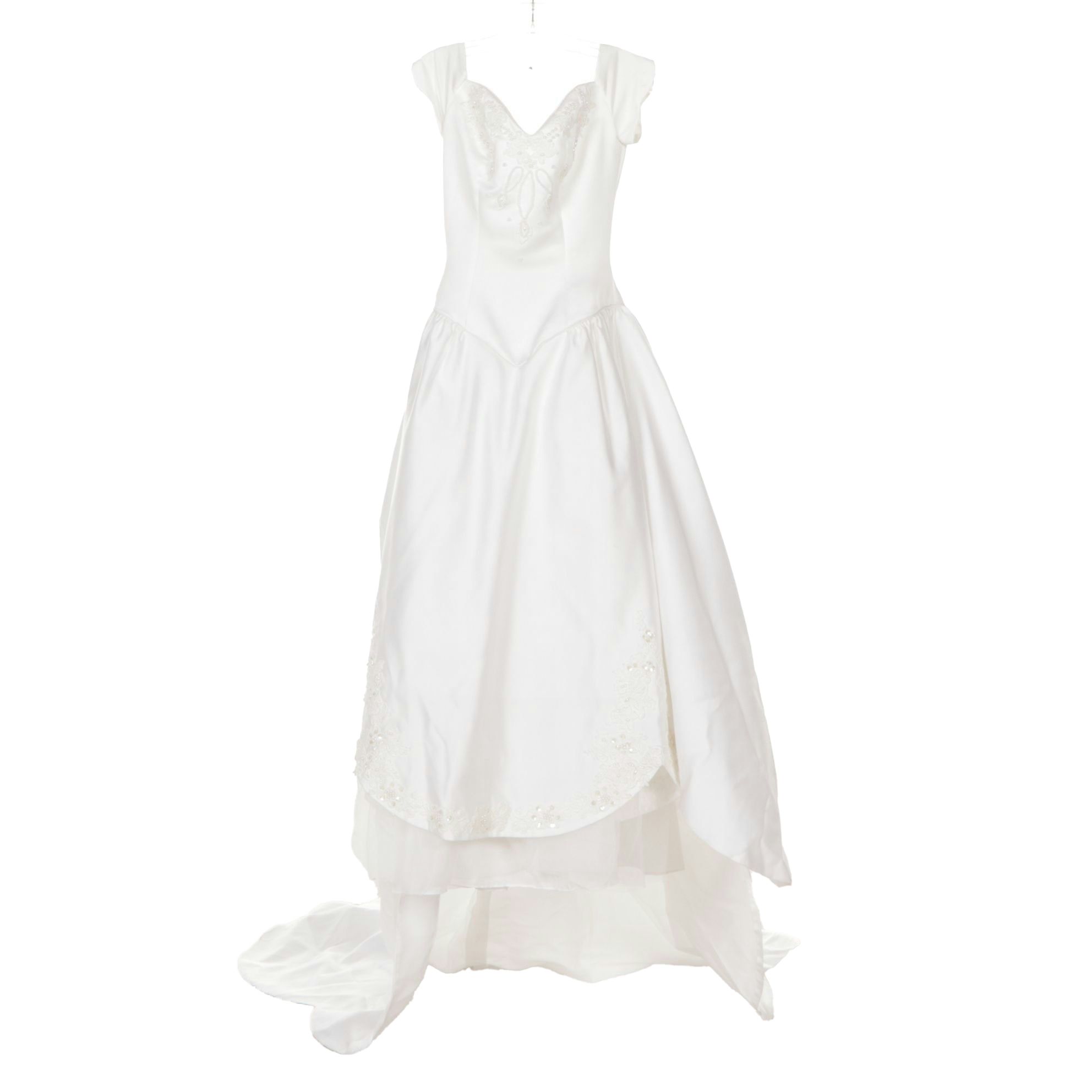 Beaded and Embellished Wedding Dress with Sweetheart Neckline and Basque Waist