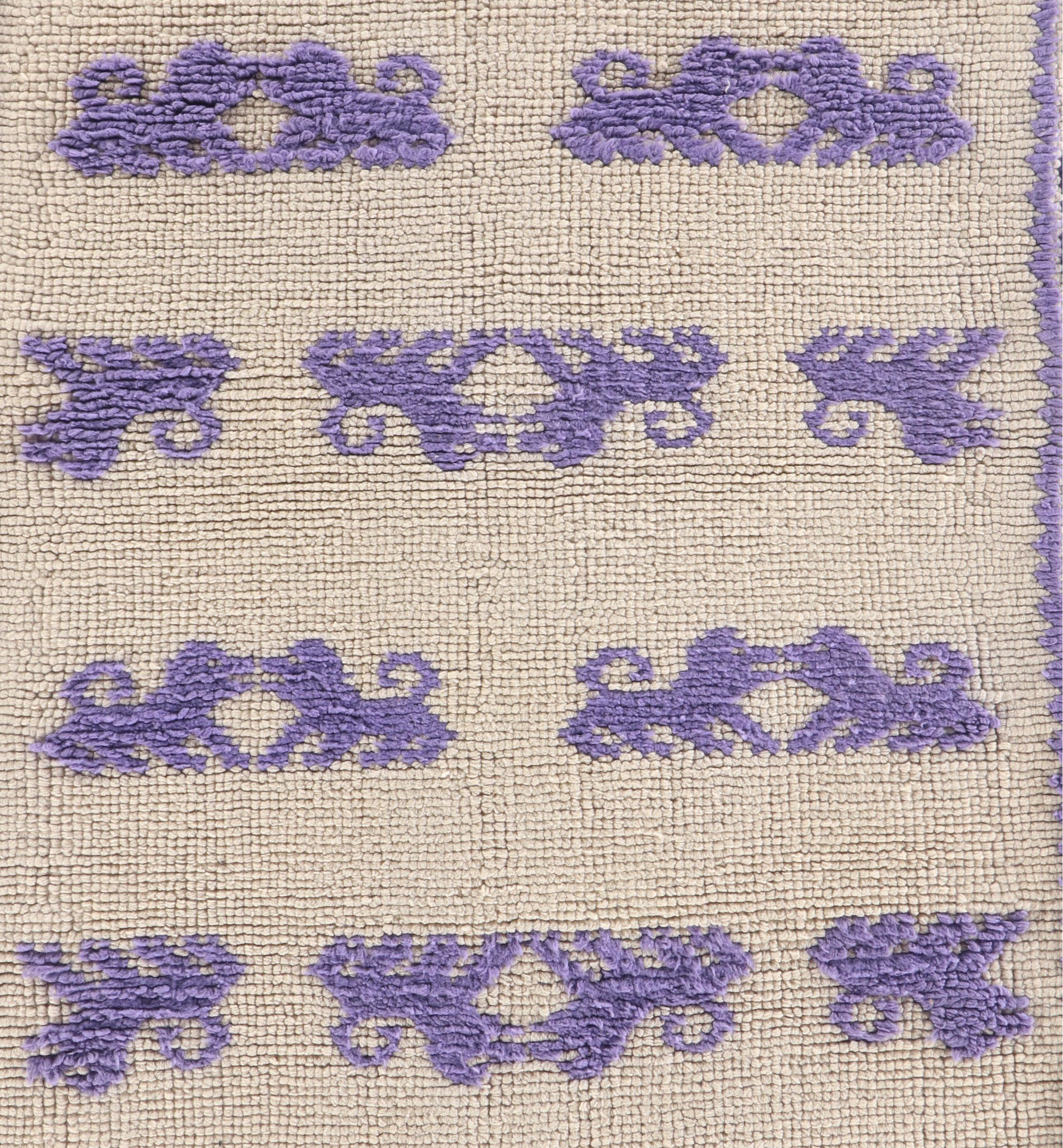 3'2 x 4'8 Hand-Knotted Accent Rug with Evelyn Ackerman Handwoven Wool Tapestry