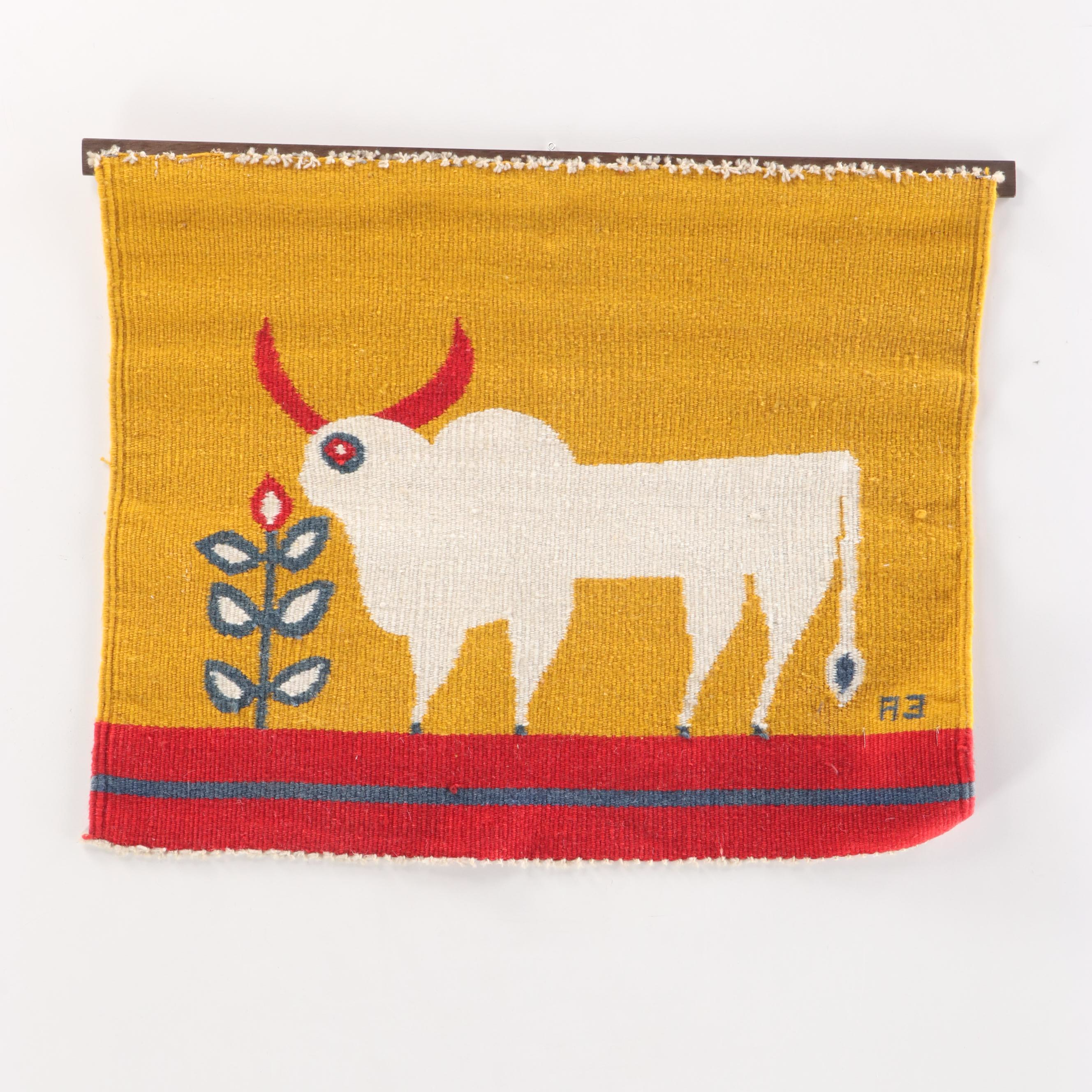 3'2 x 4'8 Hand-Knotted Accent Rug with Evelyn Ackerman Handwoven Wool Tapestry