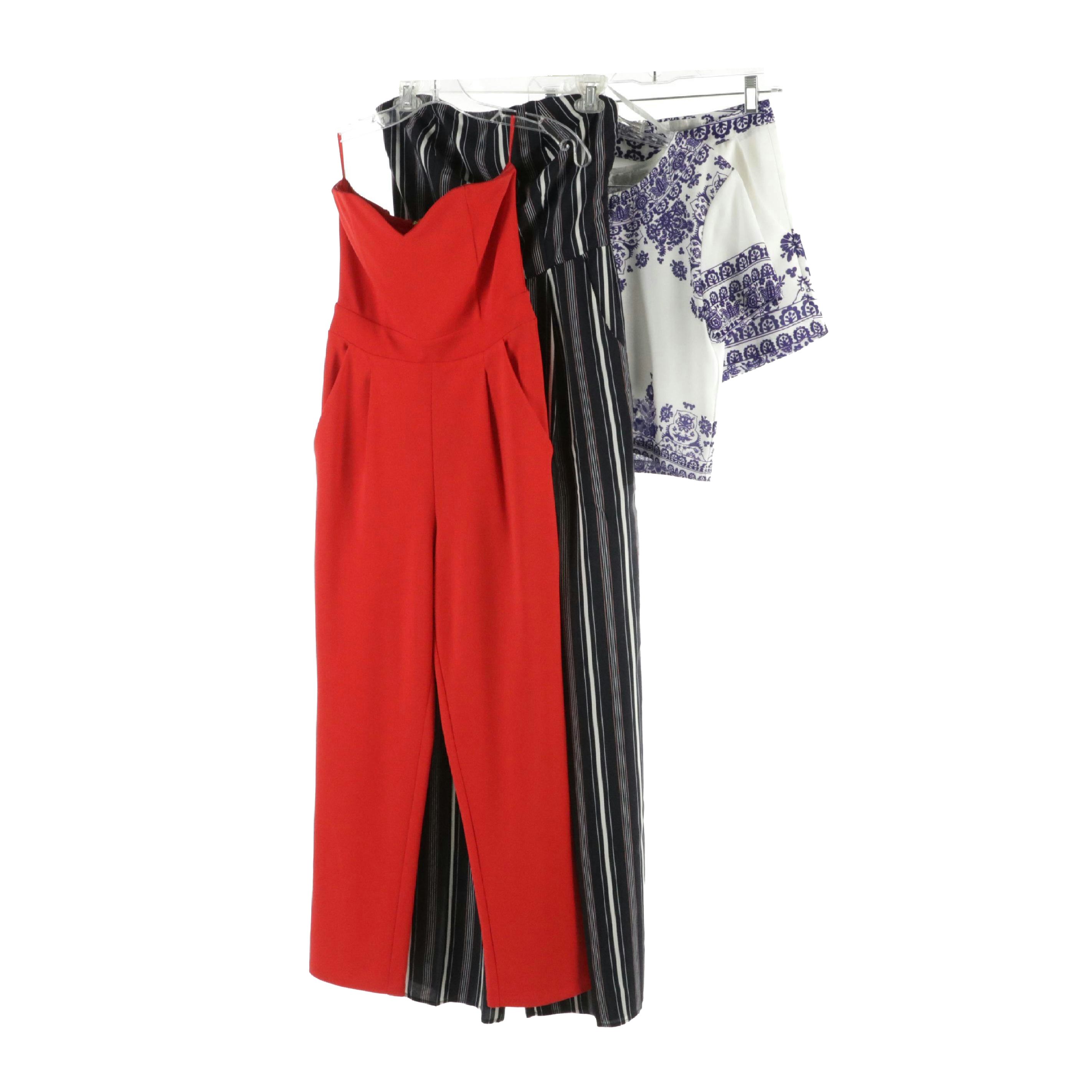 GILLI and Express Strapless Jumpsuits, Lily Whyt Floral Printed Two-Piece Set