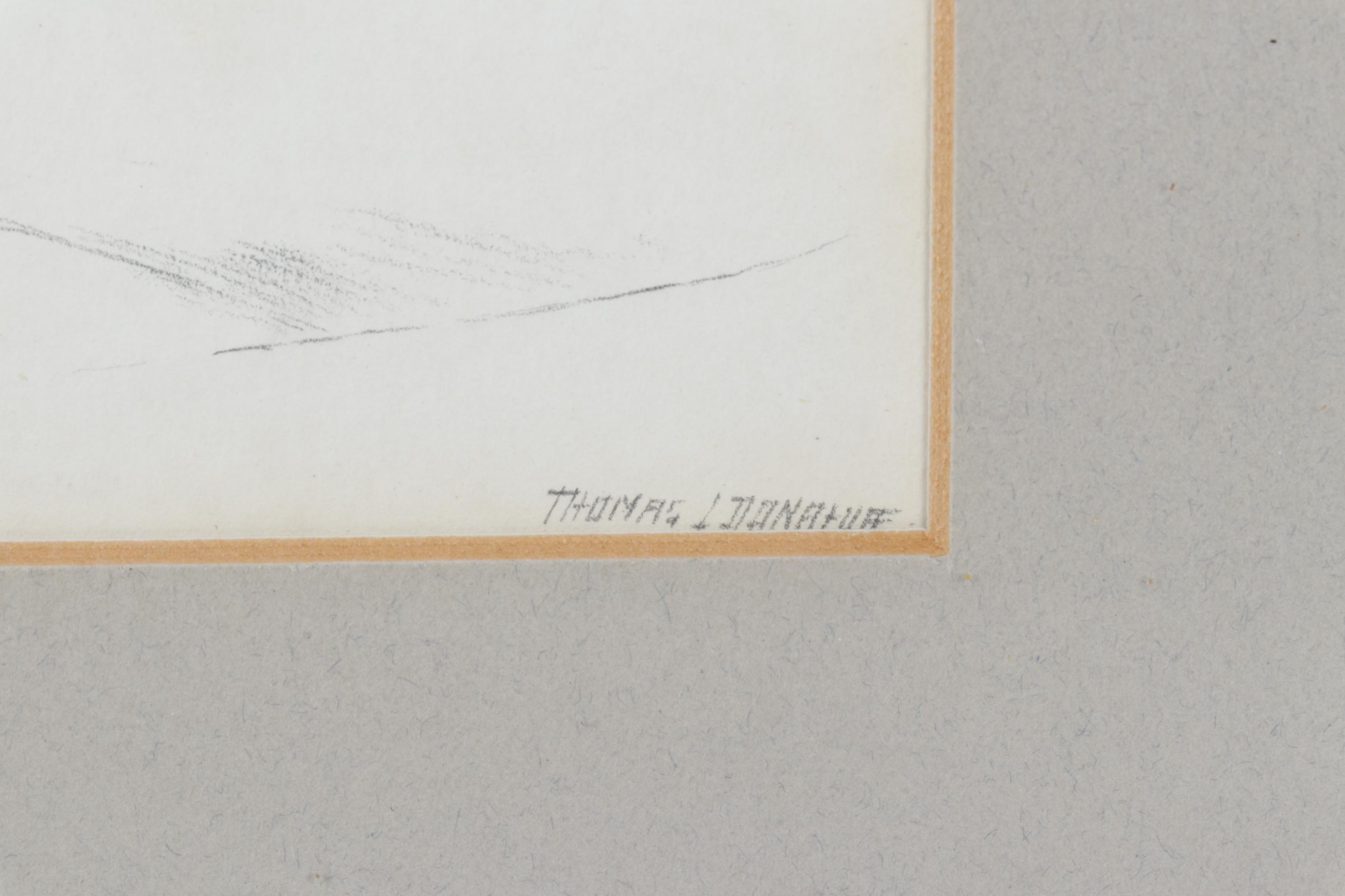 Thomas Donahue Sketch of West Chester, Pennsylvania Two-Story Clapboard Home