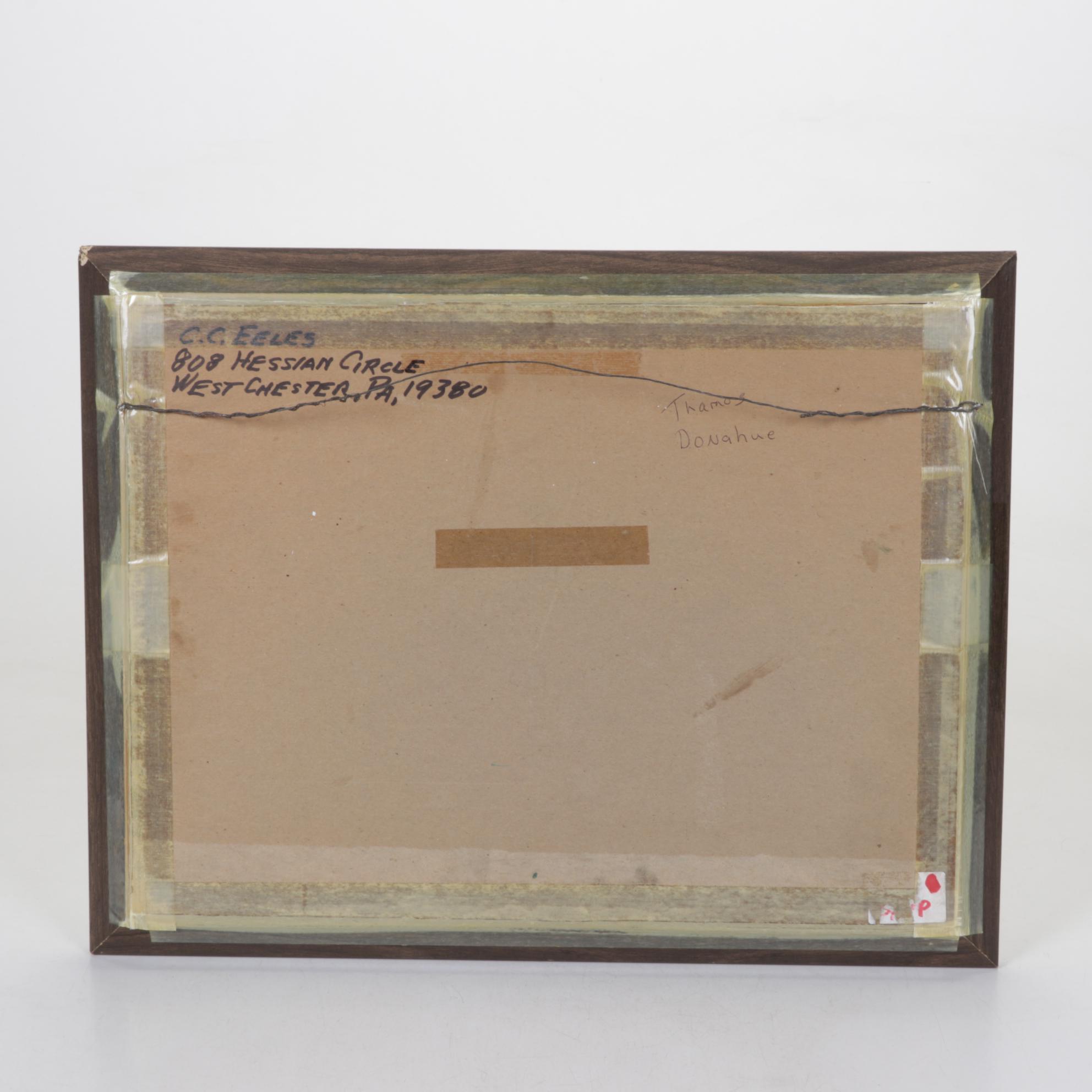 Thomas Donahue Sketch of West Chester, Pennsylvania Two-Story Clapboard Home