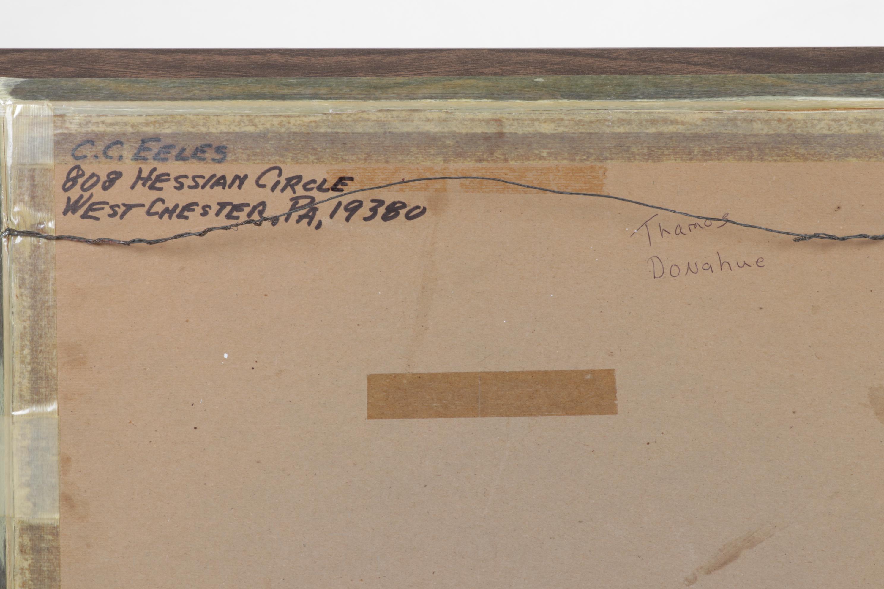 Thomas Donahue Sketch of West Chester, Pennsylvania Two-Story Clapboard Home