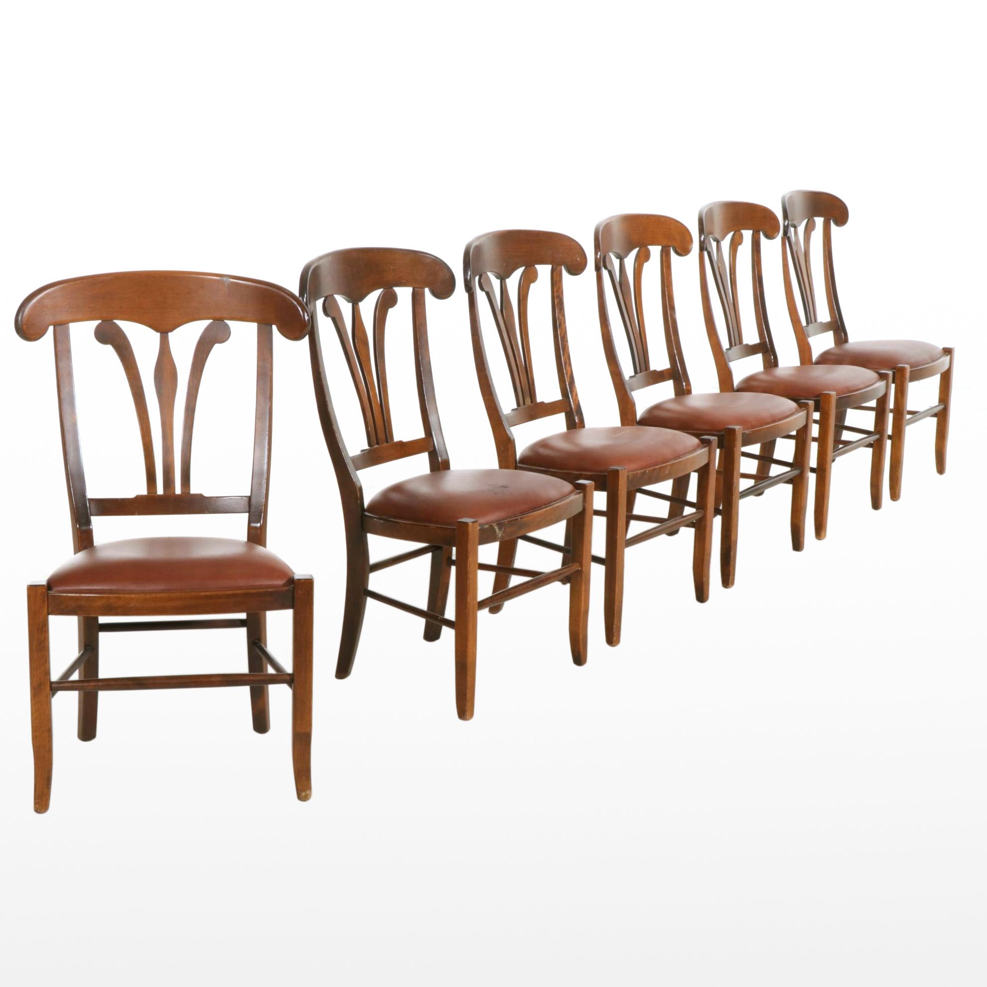 Six Nichols & Stone Leather Upholstered Side Chairs