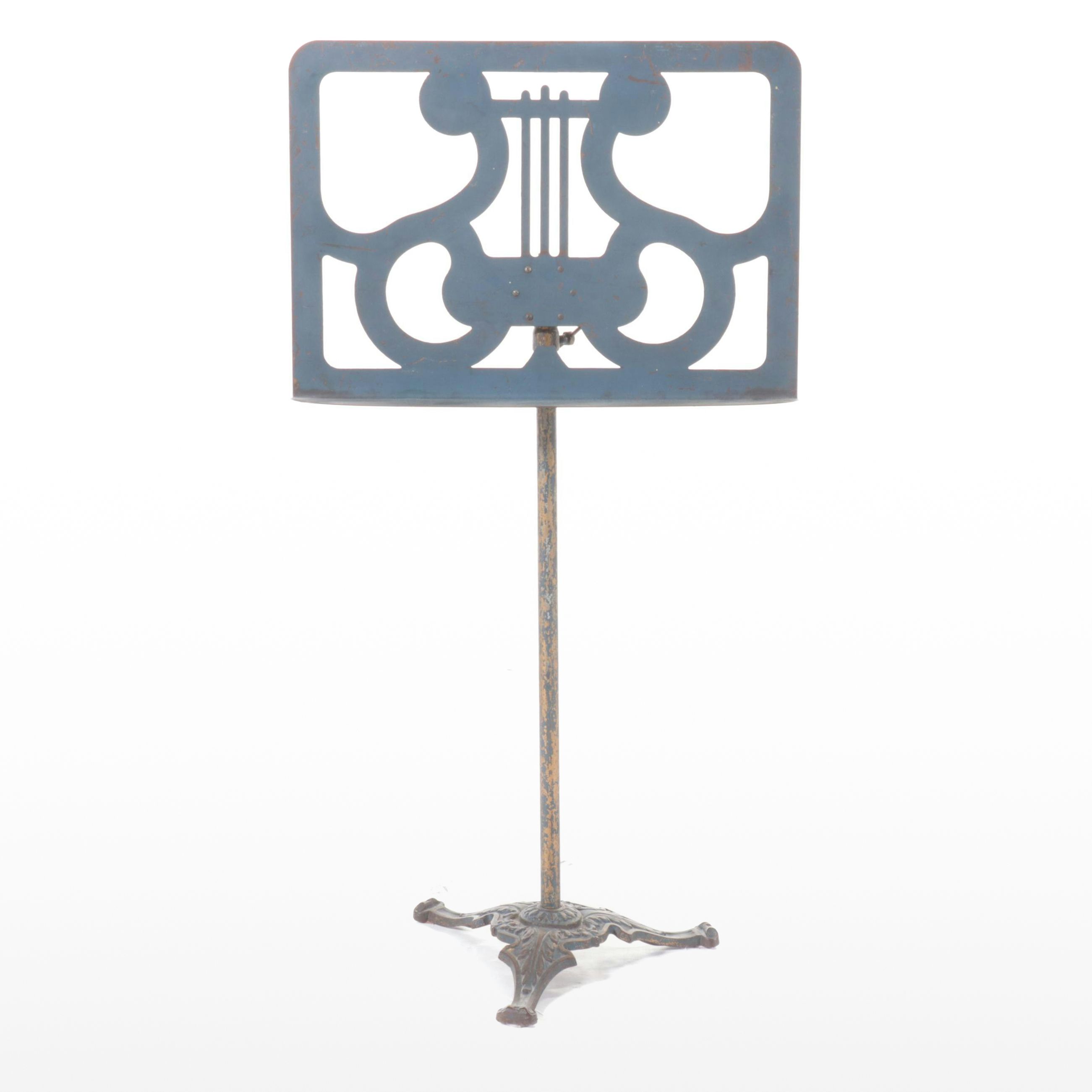 Sheet Music Stand with Cast Iron Base, 20th Century