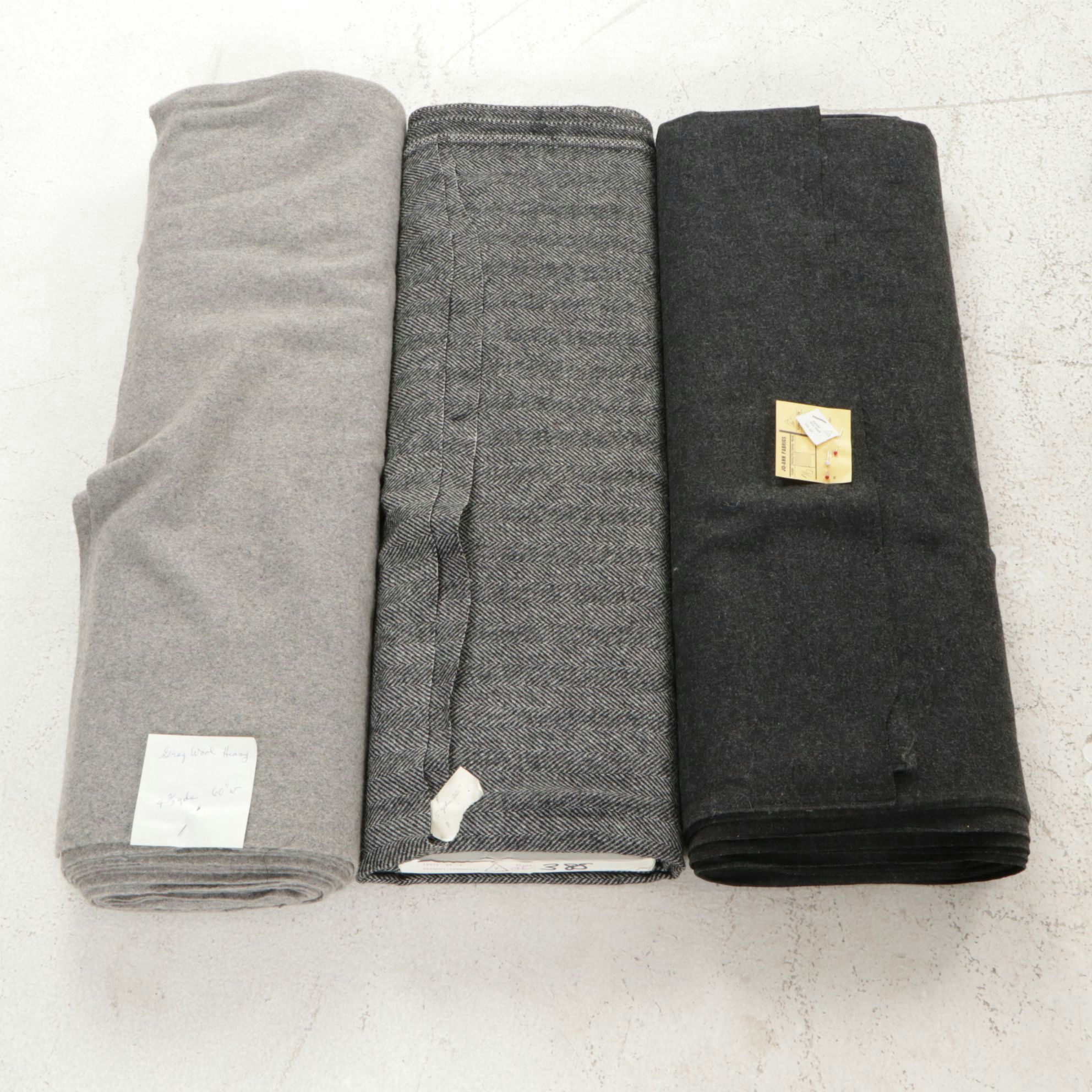 Check, Striped, Herringbone Tweed, Bouclé and Solid Wool Fabrics