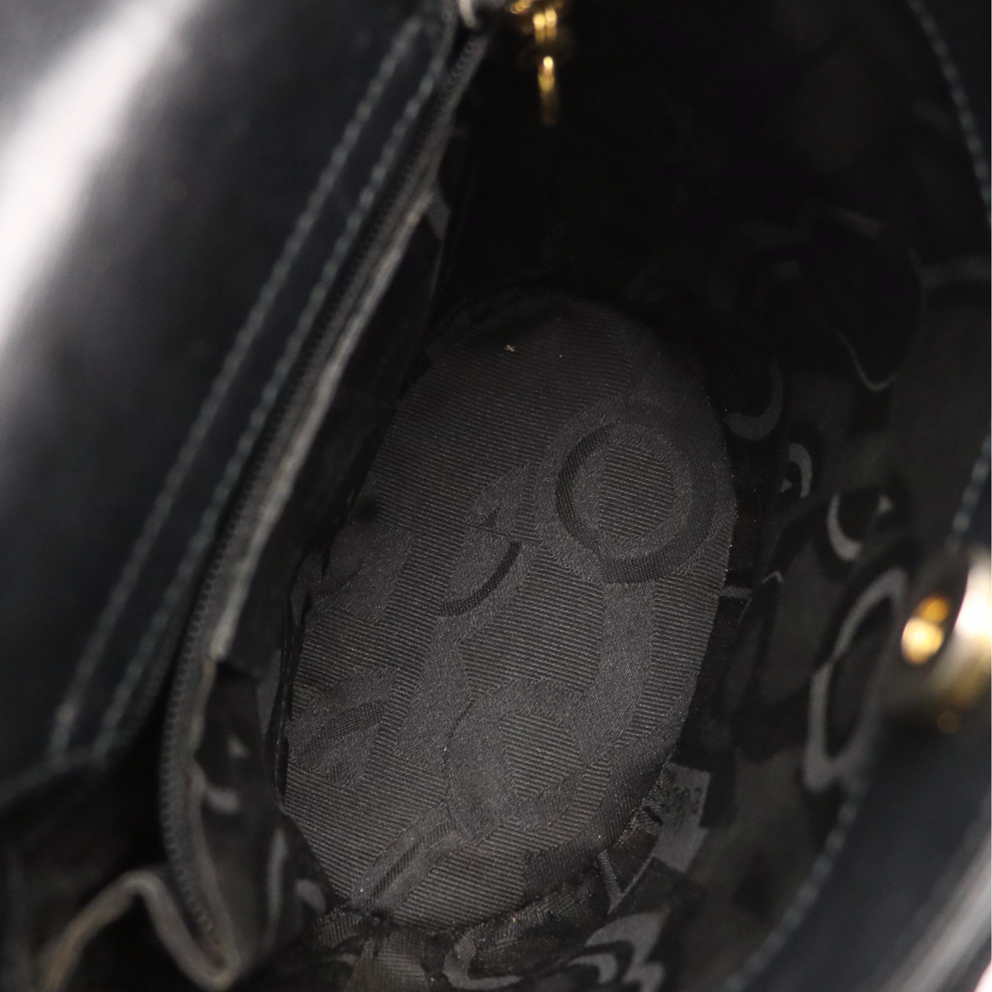 Salvatore Ferragamo Vara Bow Bucket Handbag in Black Leather