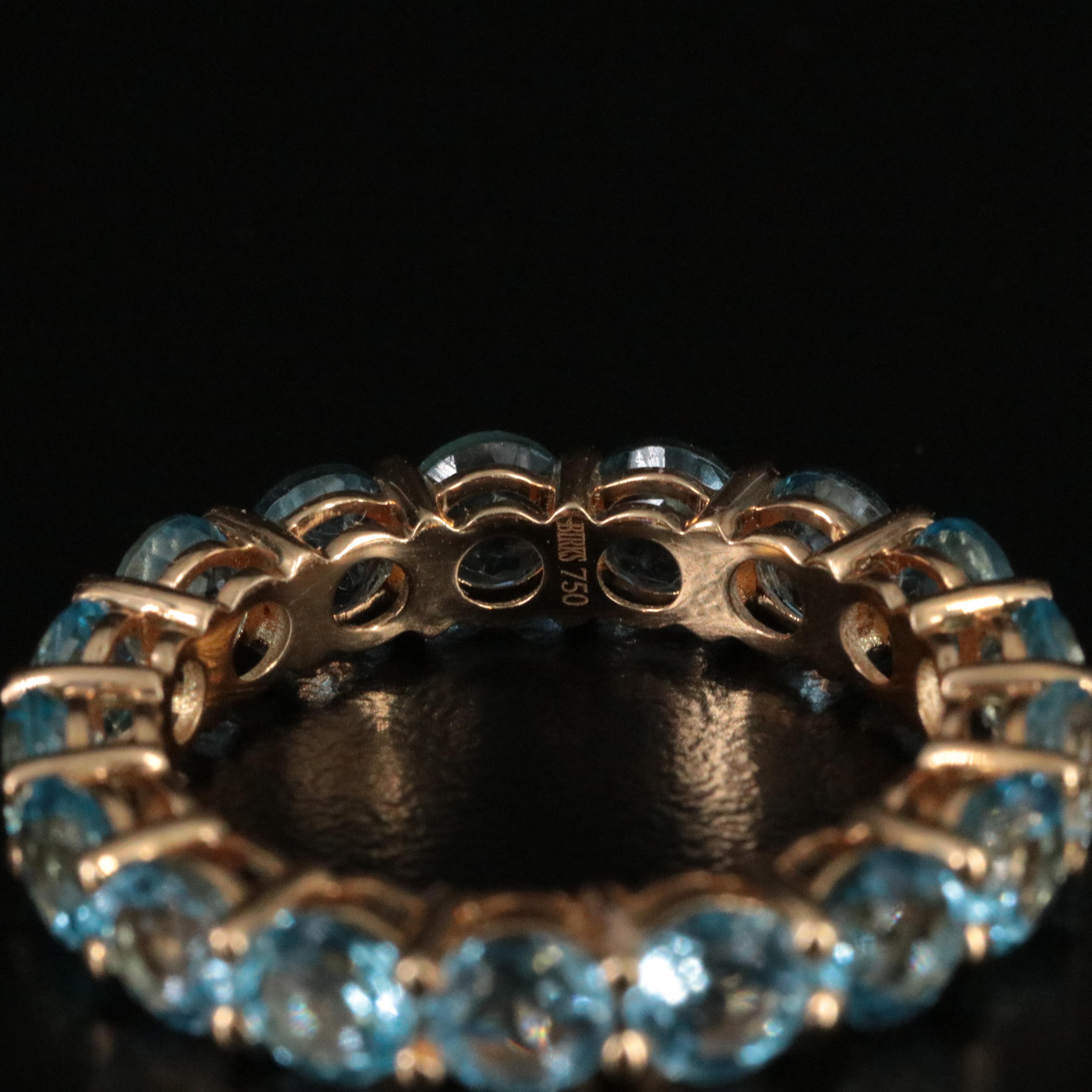 18K Swiss Blue Topaz Eternity Band