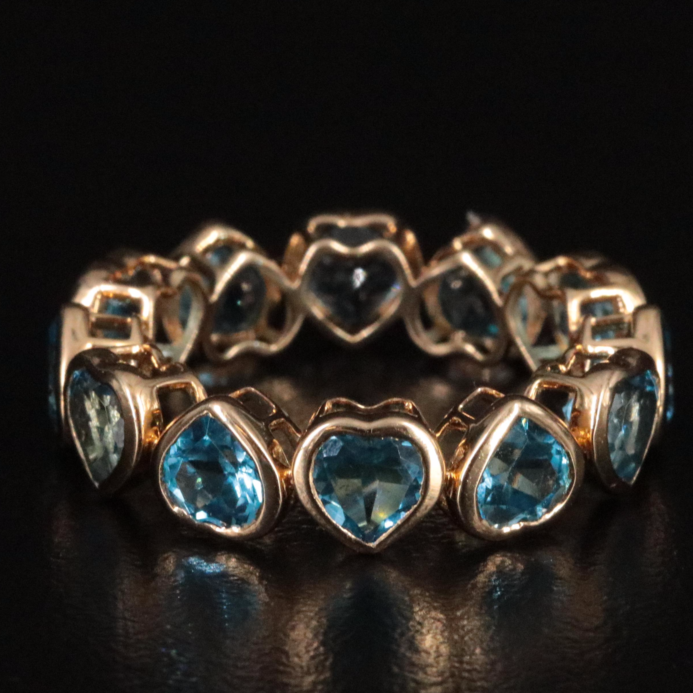 18K Swiss Blue Topaz Eternity Band