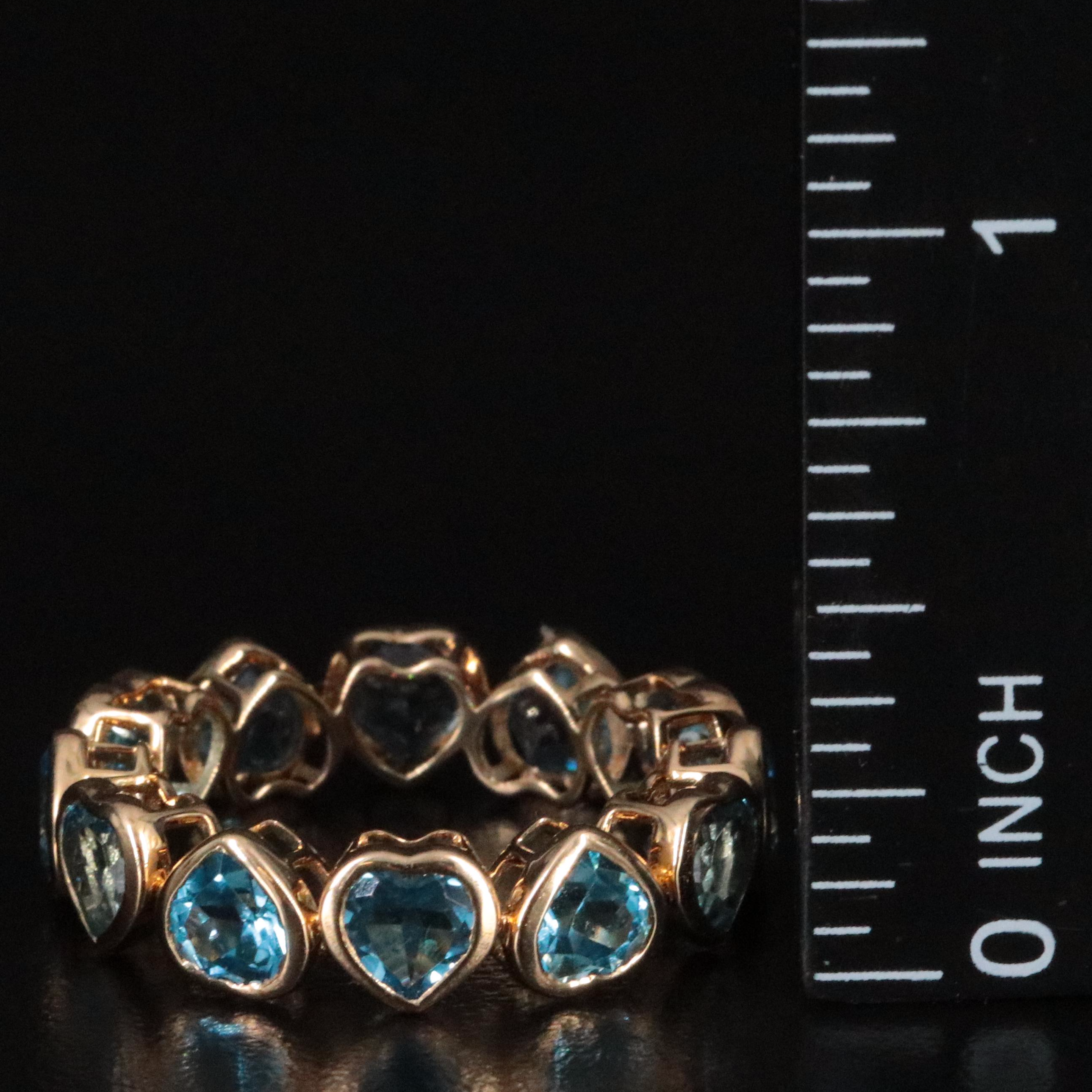 18K Swiss Blue Topaz Eternity Band