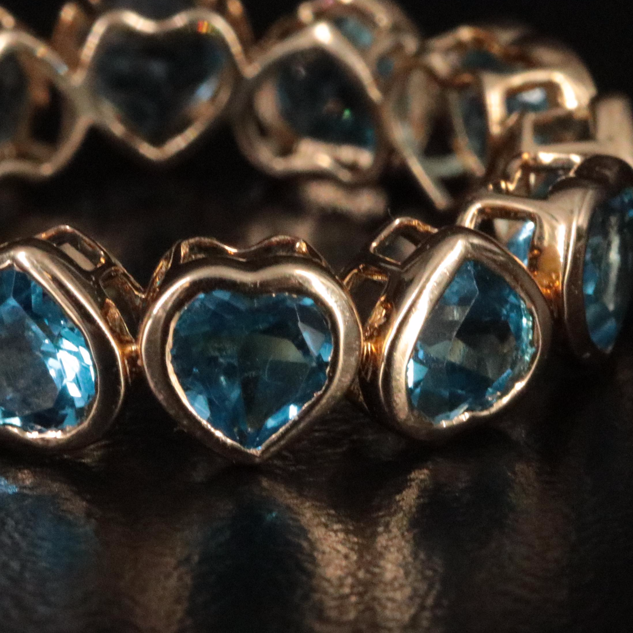 18K Swiss Blue Topaz Eternity Band