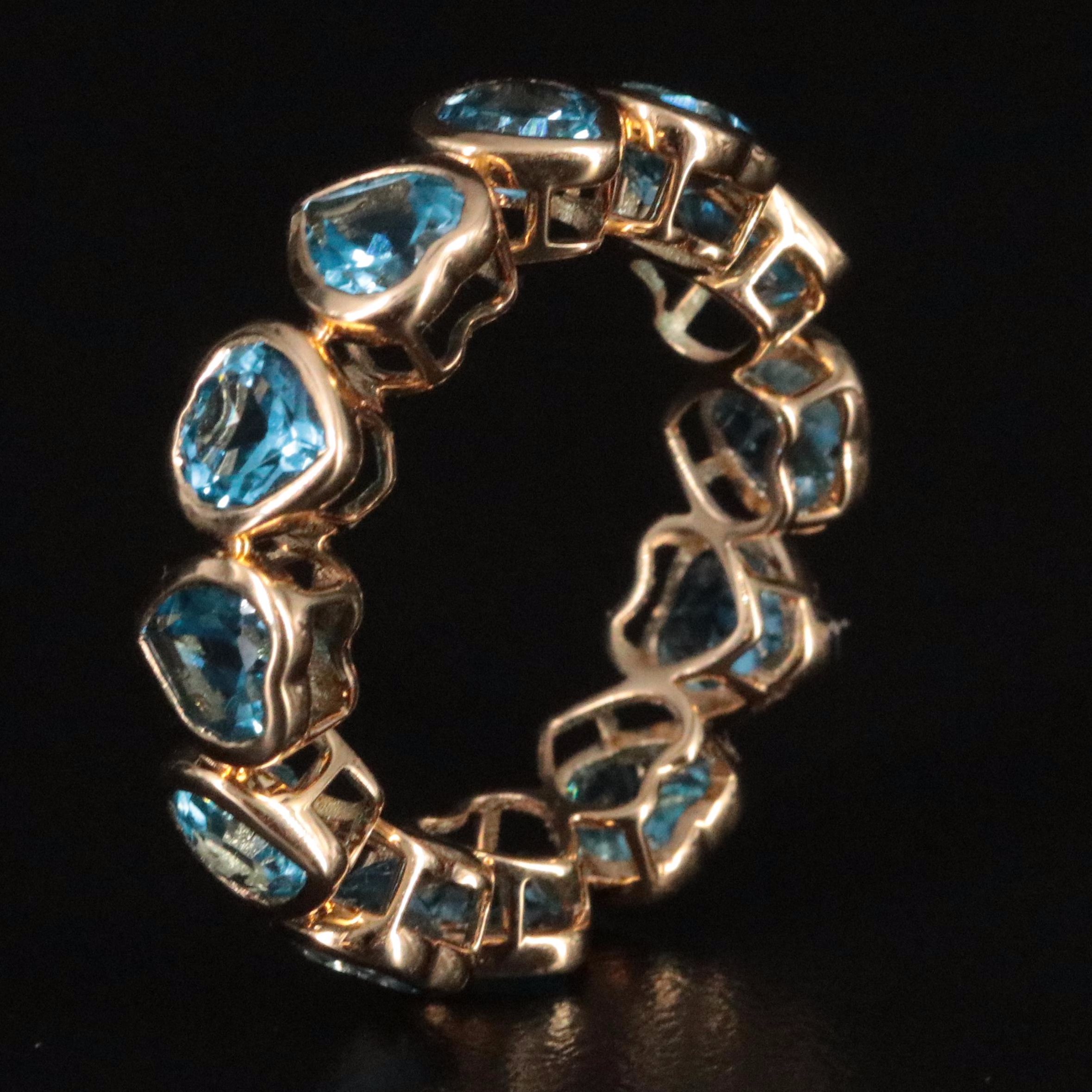 18K Swiss Blue Topaz Eternity Band