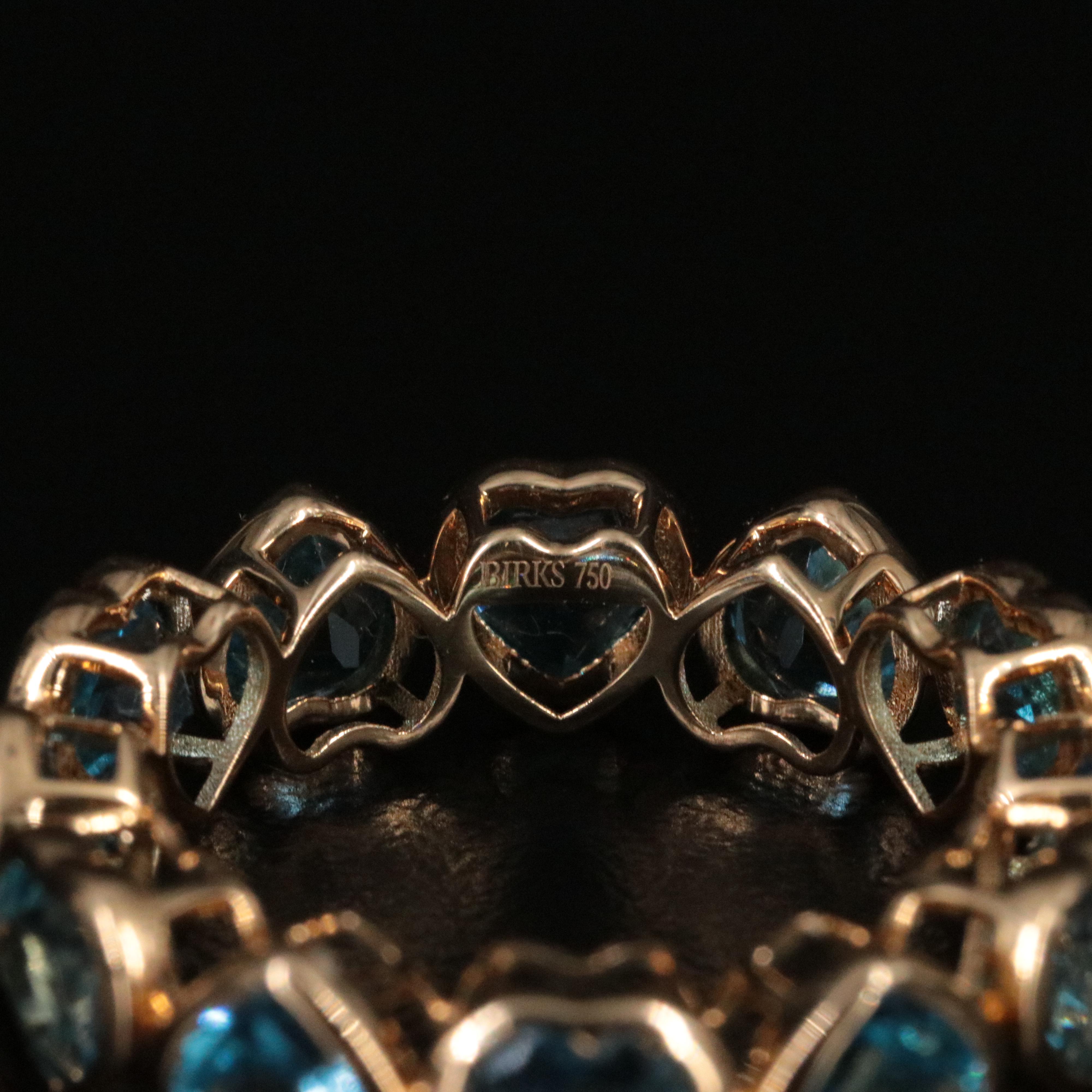 18K Swiss Blue Topaz Eternity Band