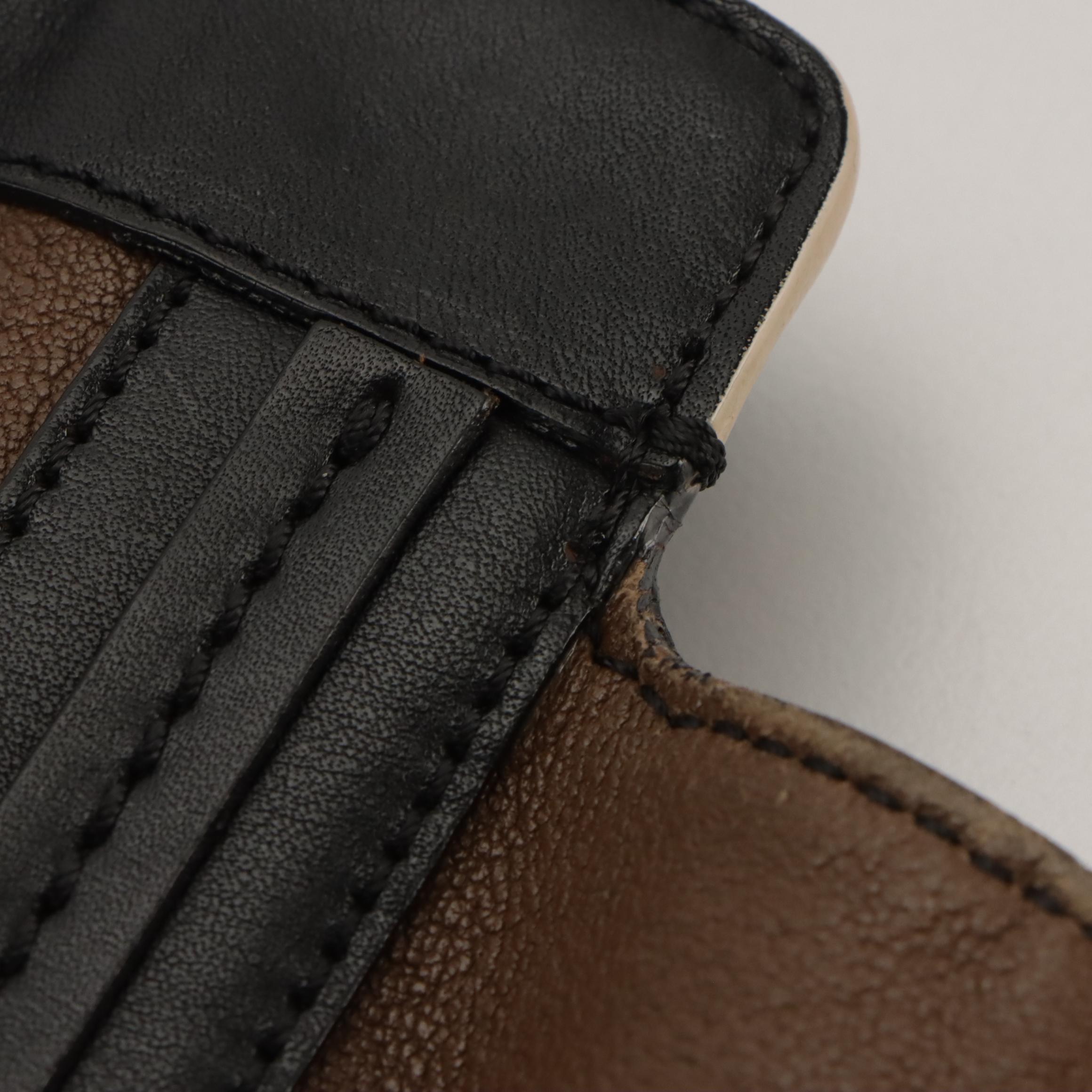 Chloé Alison East-West Tote Bag in Dark Brown Goatskin & Black Calfskin Leather