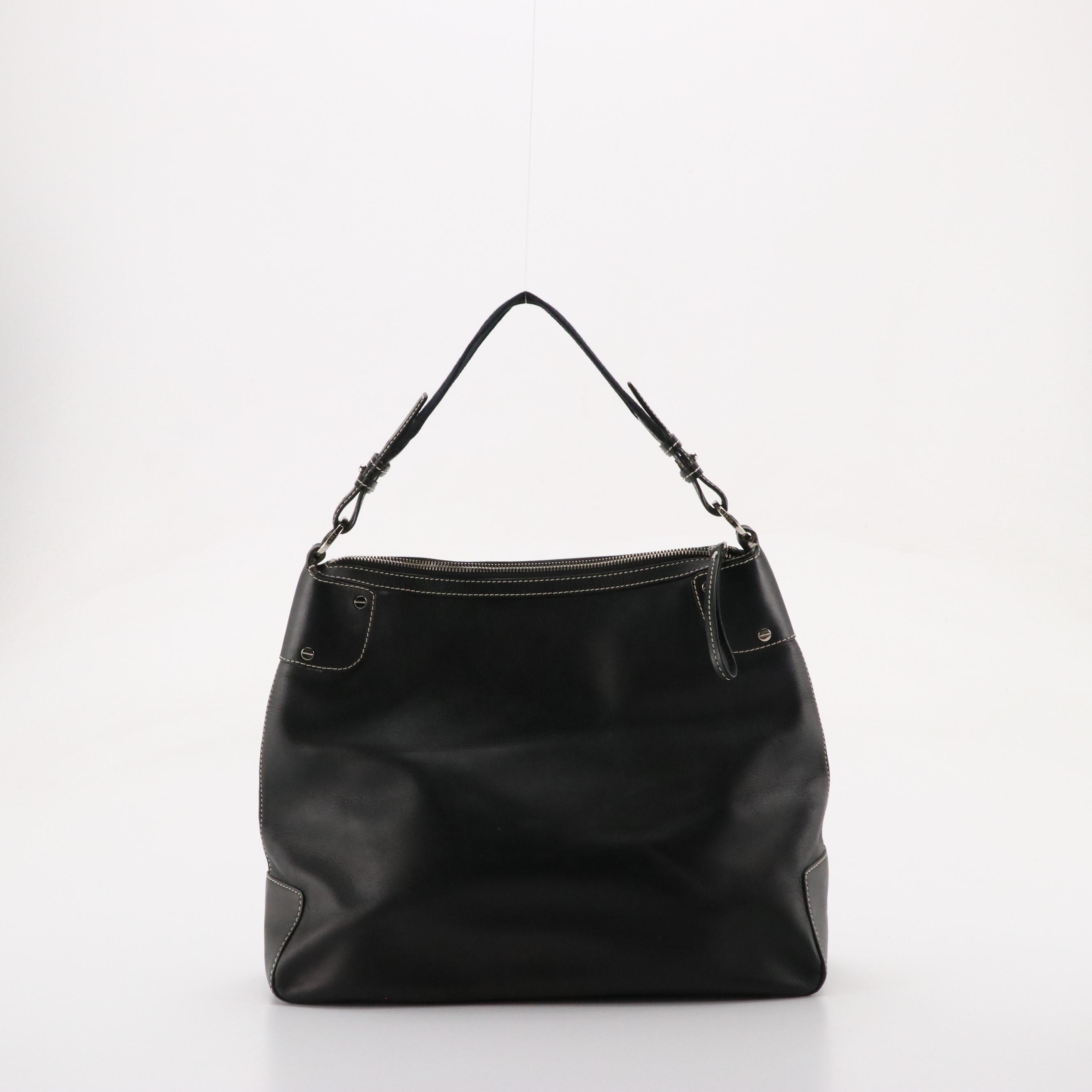 Givenchy Front-Pocket Hobo Shoulder Bag in Black Calfskin Leather