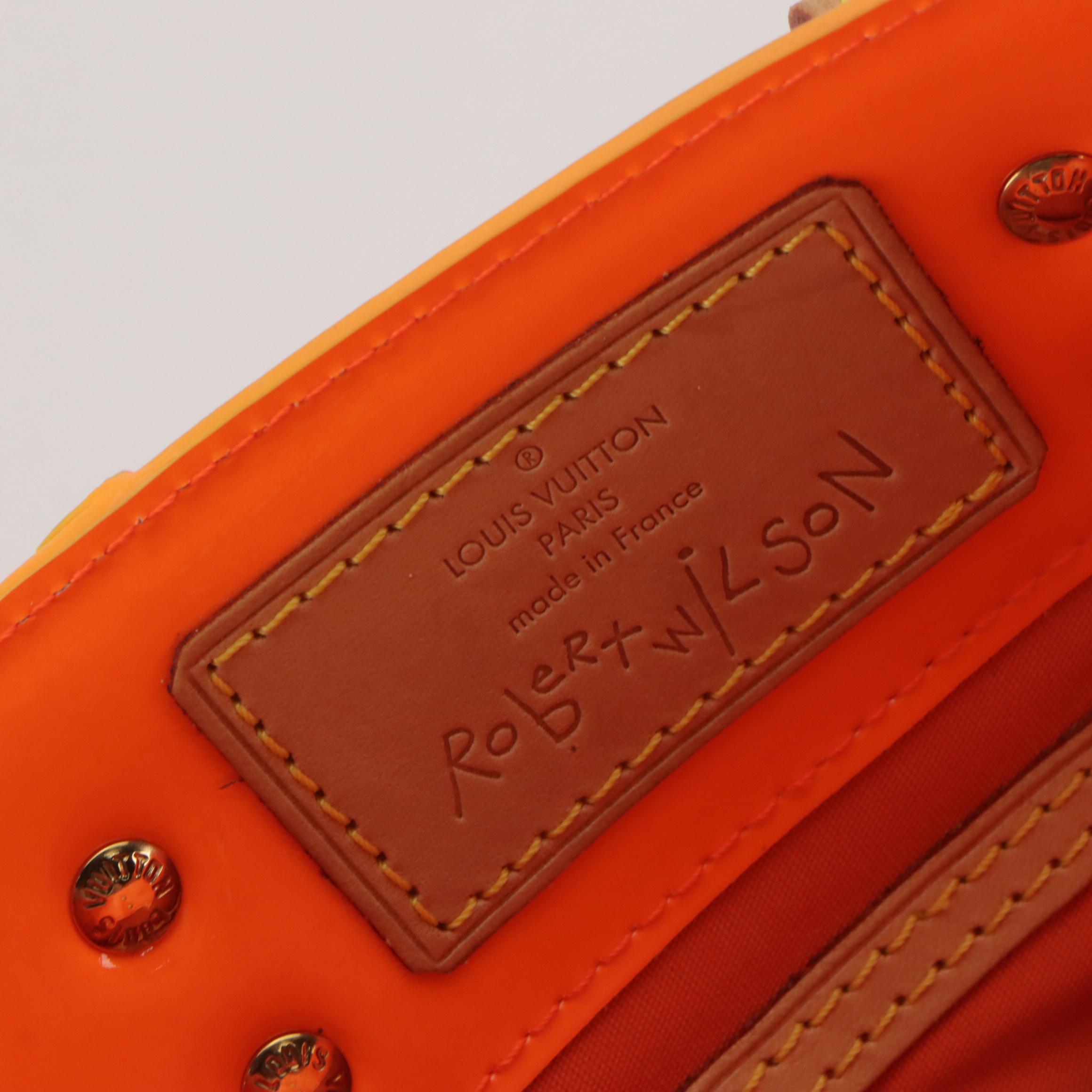 Louis Vuitton x Robert Wilson Reade PM Tote in Neon Orange/Pink Monogram Vernis