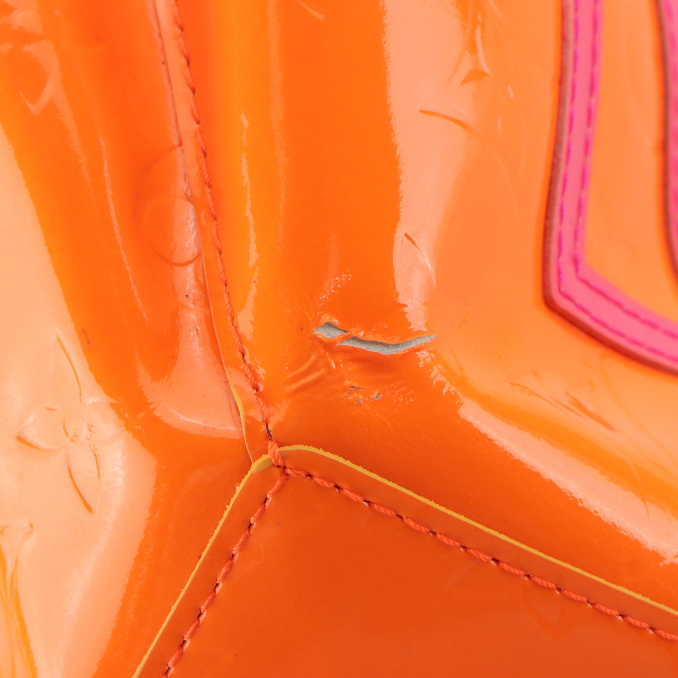 Louis Vuitton x Robert Wilson Reade PM Tote in Neon Orange/Pink Monogram Vernis