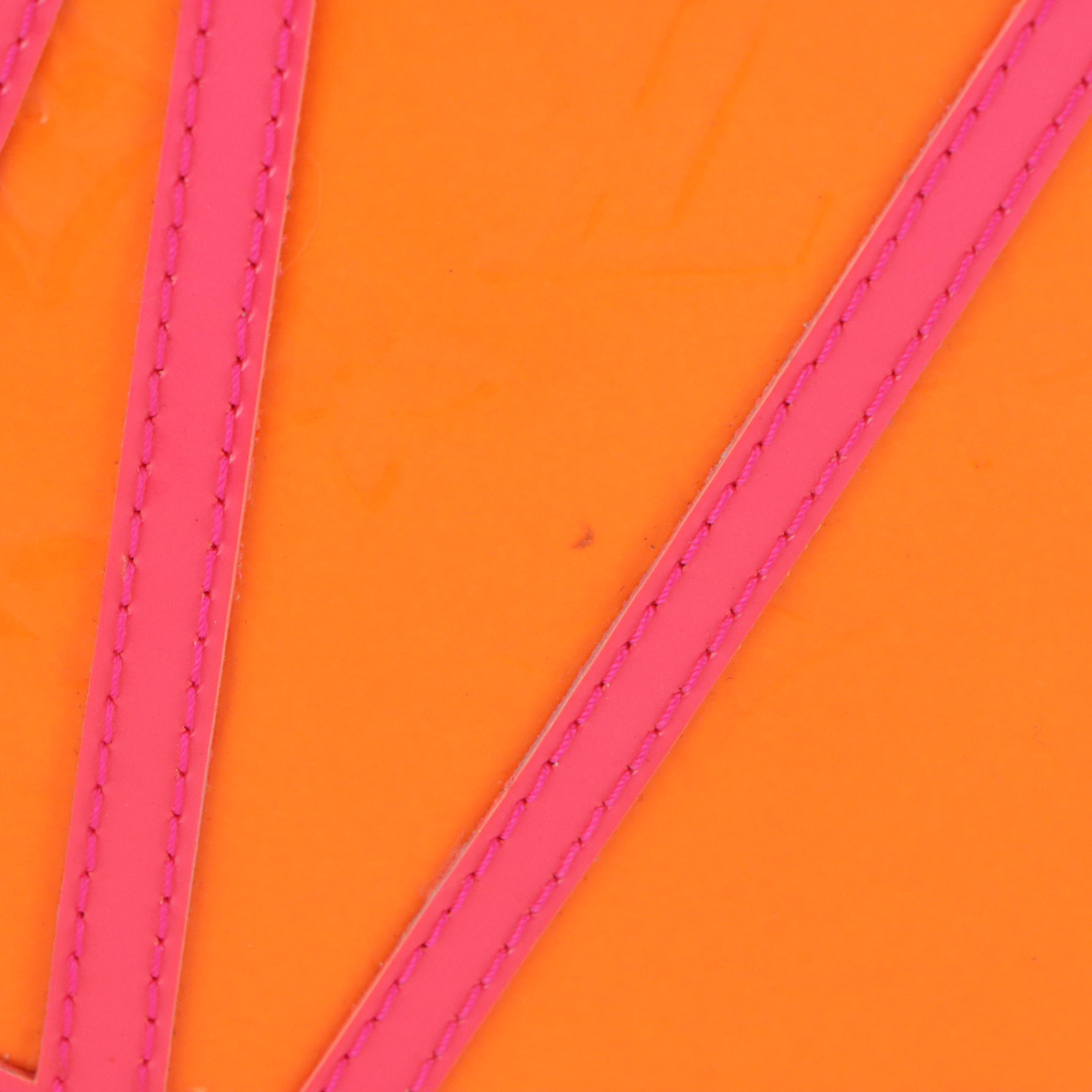 Louis Vuitton x Robert Wilson Reade PM Tote in Neon Orange/Pink Monogram Vernis
