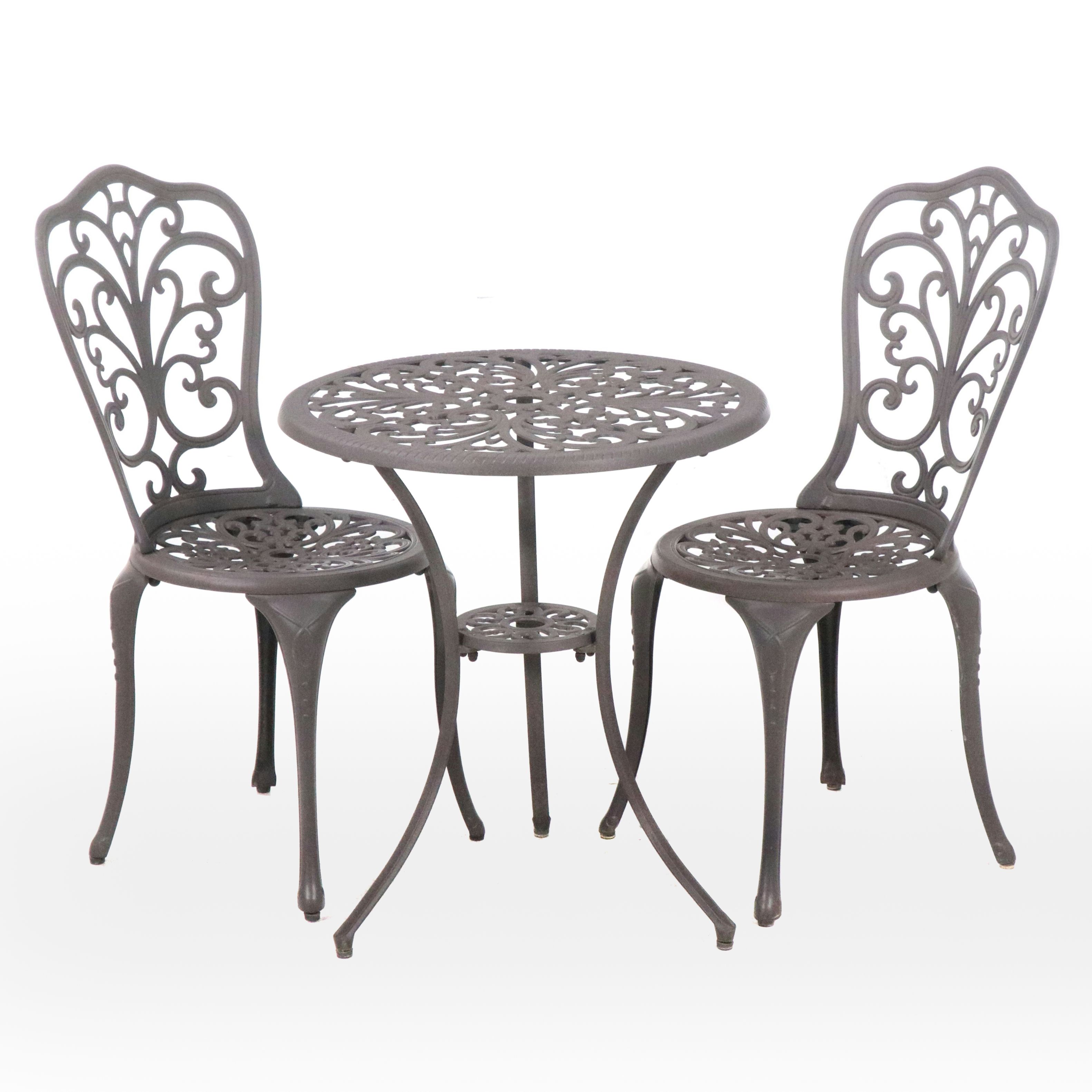 Victorian Style Cast Aluminum Three-Piece Bistro Dining Set