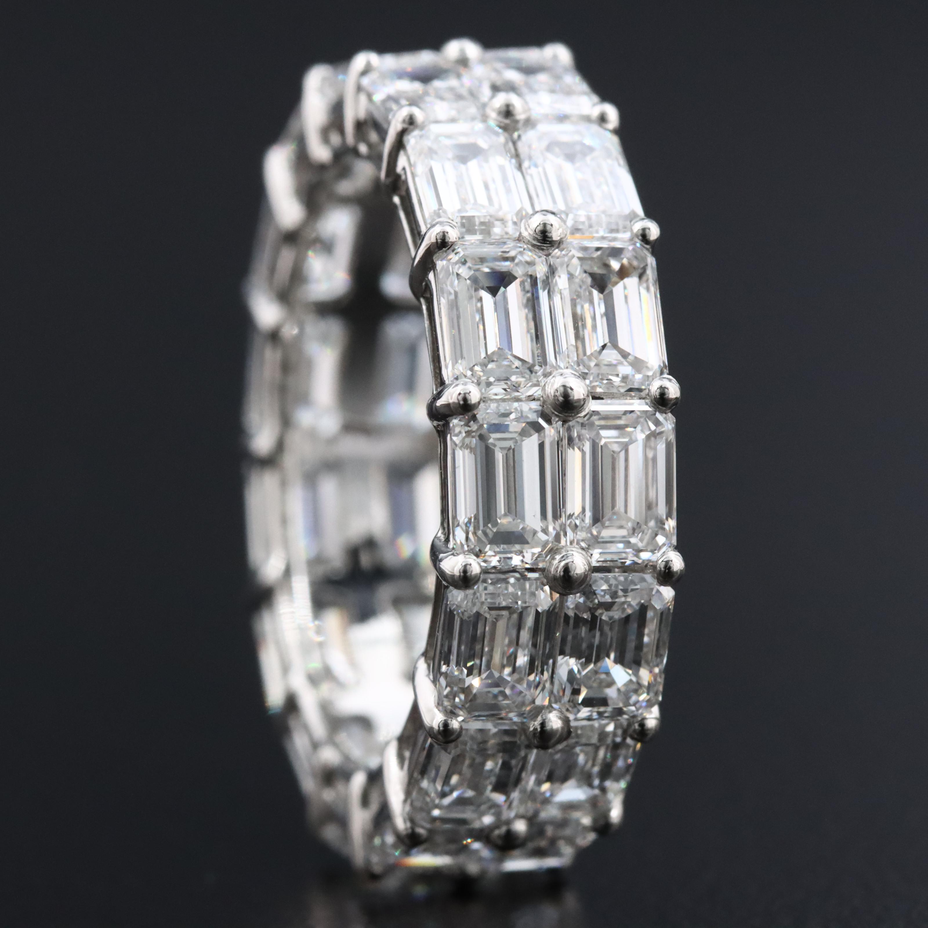 Platinum 7.92 CTW Lab Grown Diamond Double Row Eternity Band