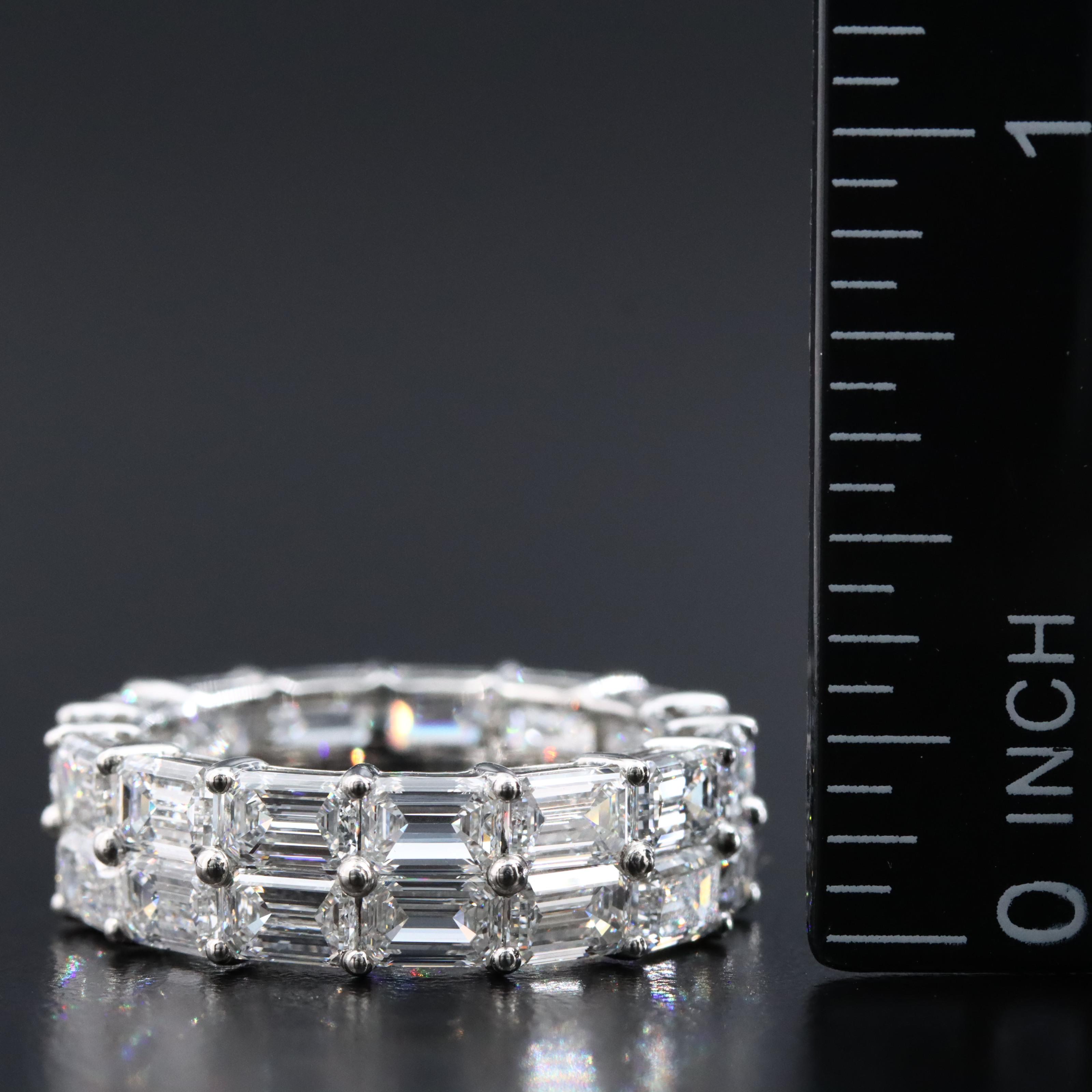 Platinum 7.92 CTW Lab Grown Diamond Double Row Eternity Band