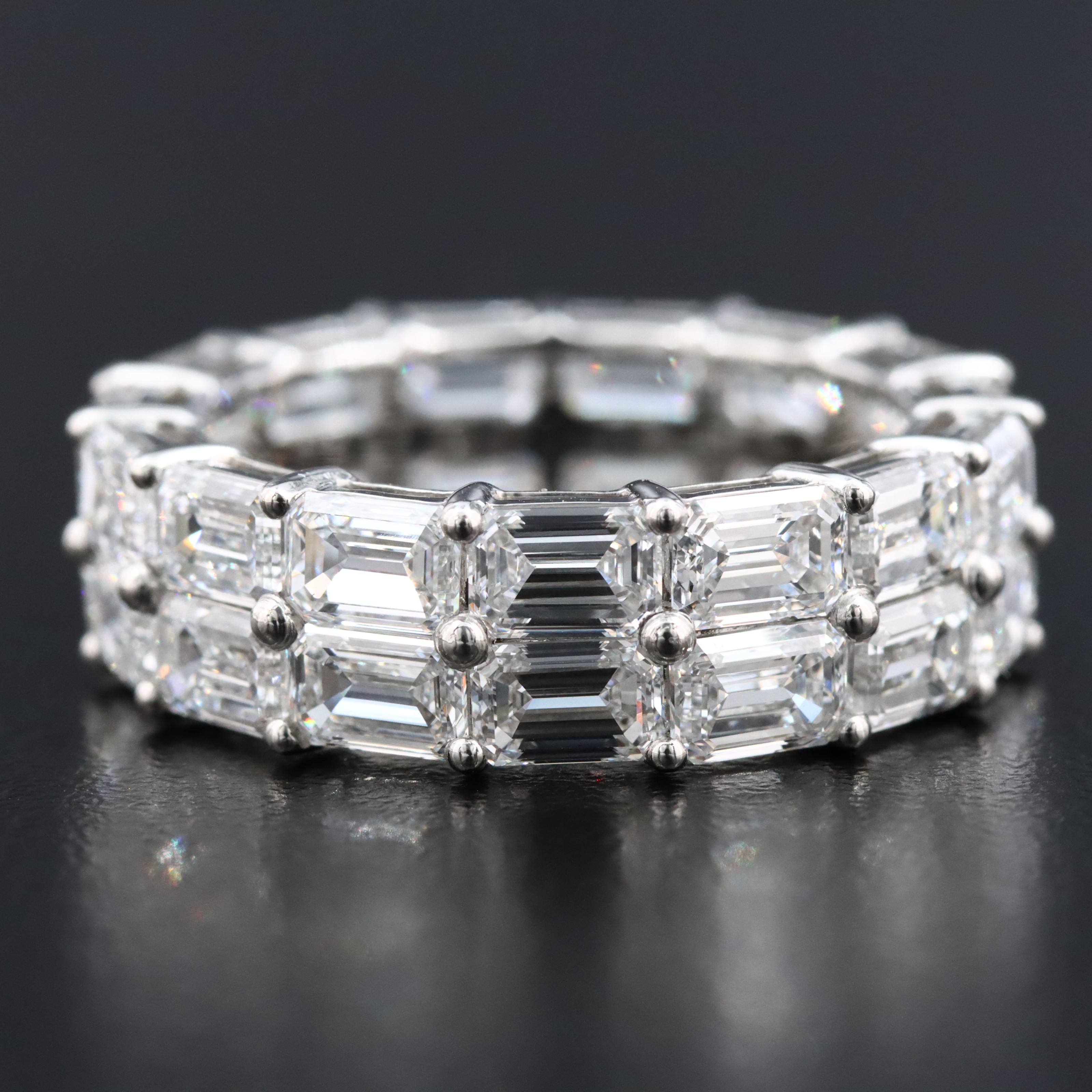 Platinum 7.92 CTW Lab Grown Diamond Double Row Eternity Band