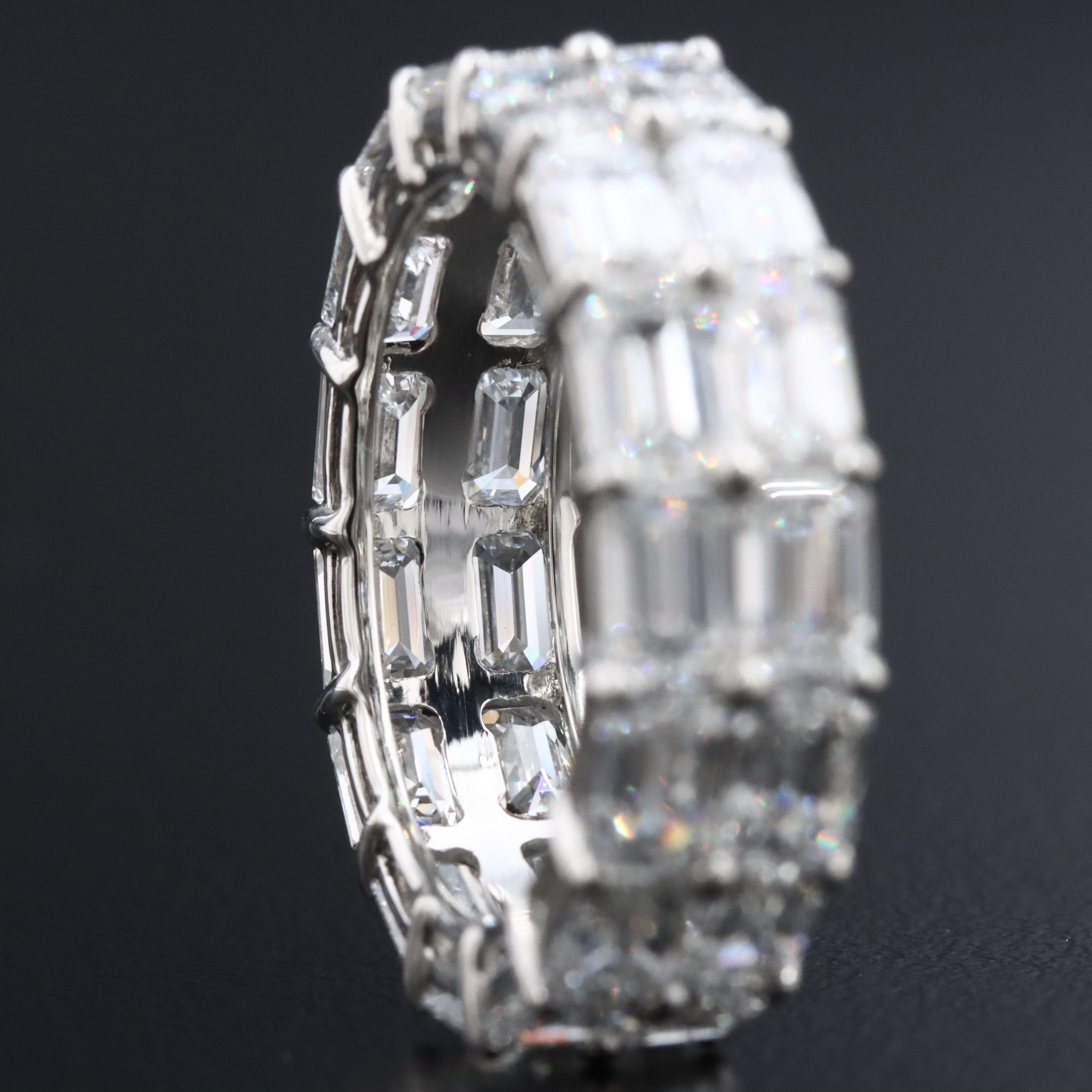 Platinum 7.92 CTW Lab Grown Diamond Double Row Eternity Band