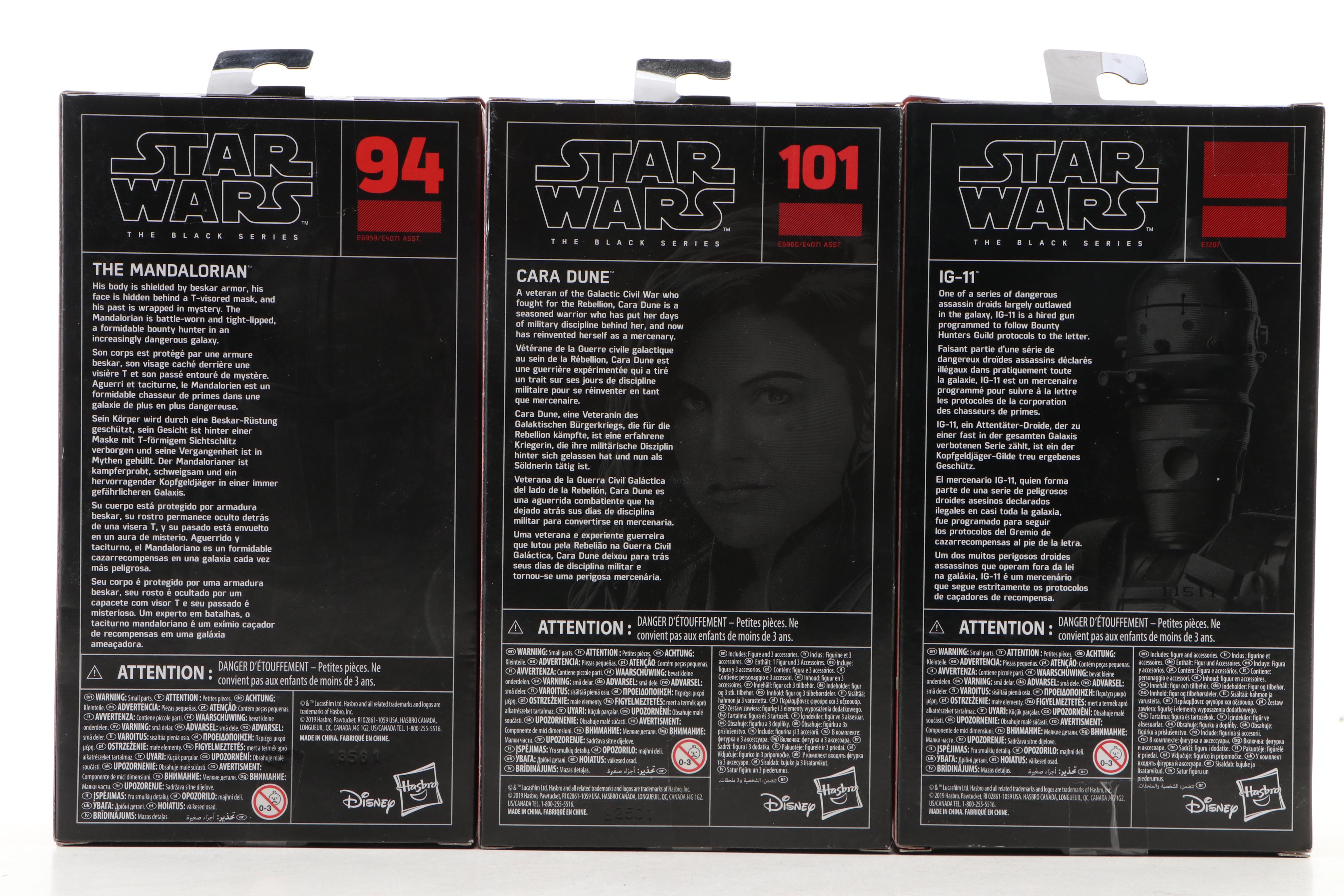 Hasbro "The Mandalorian," "Cara Dune" and "IG-11" Star Wars Action Figures
